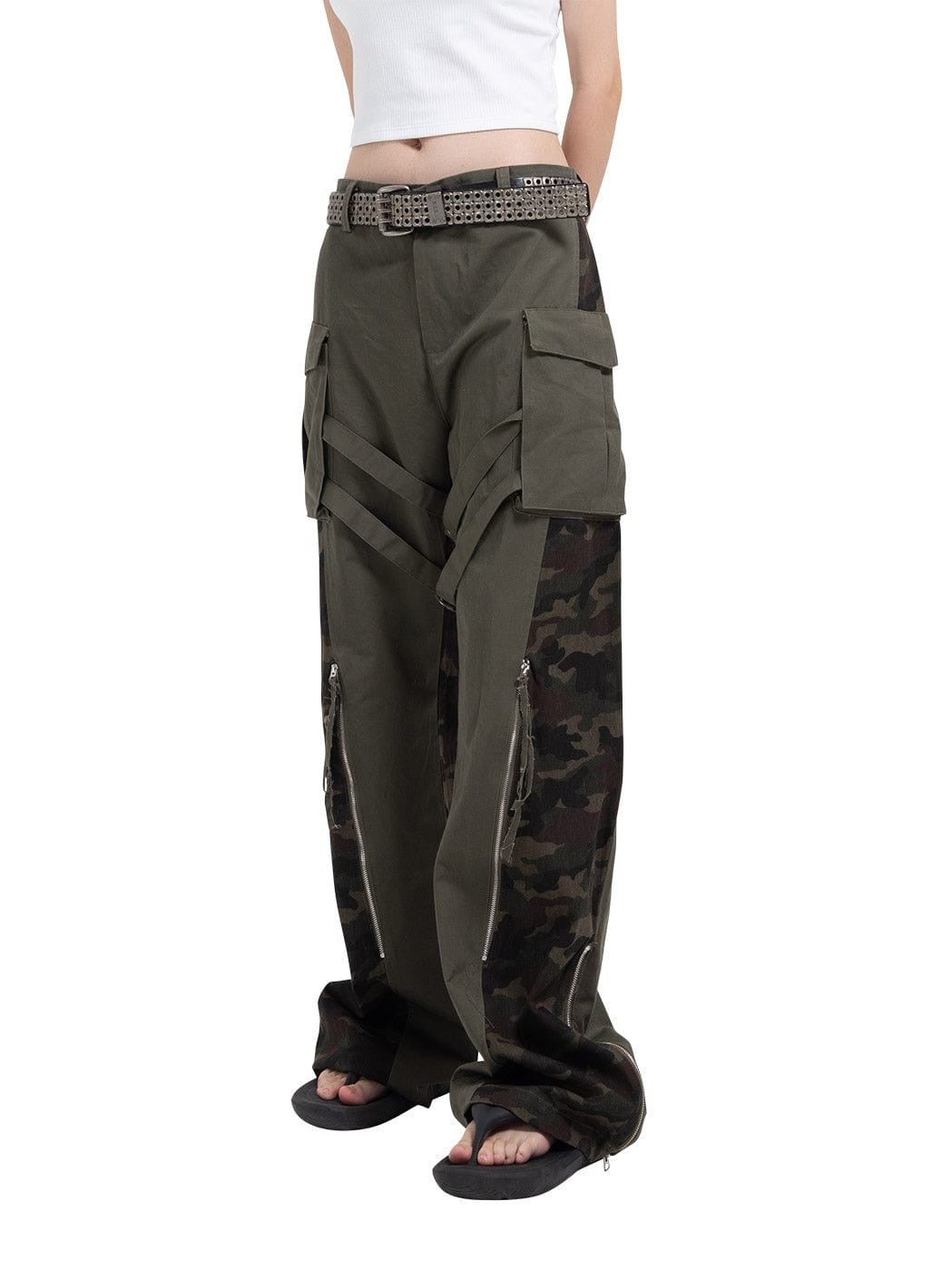 Spliced Tactical Camo Cargo Pants