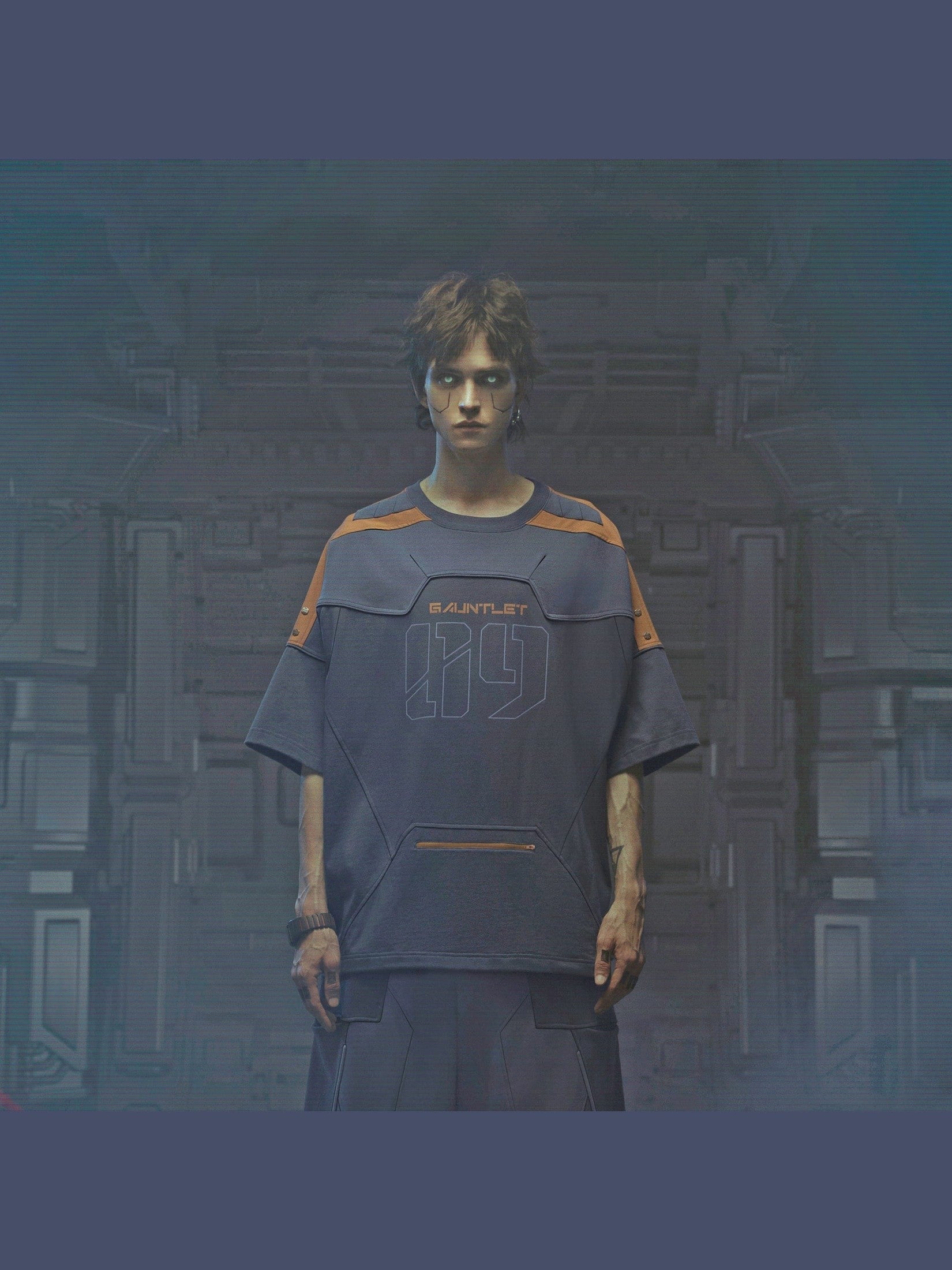 Cyberpunk Gaming Tee Dark Orange