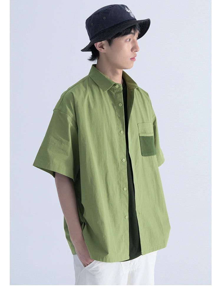 Neat Pocket Button-Up Shirt - chiclara