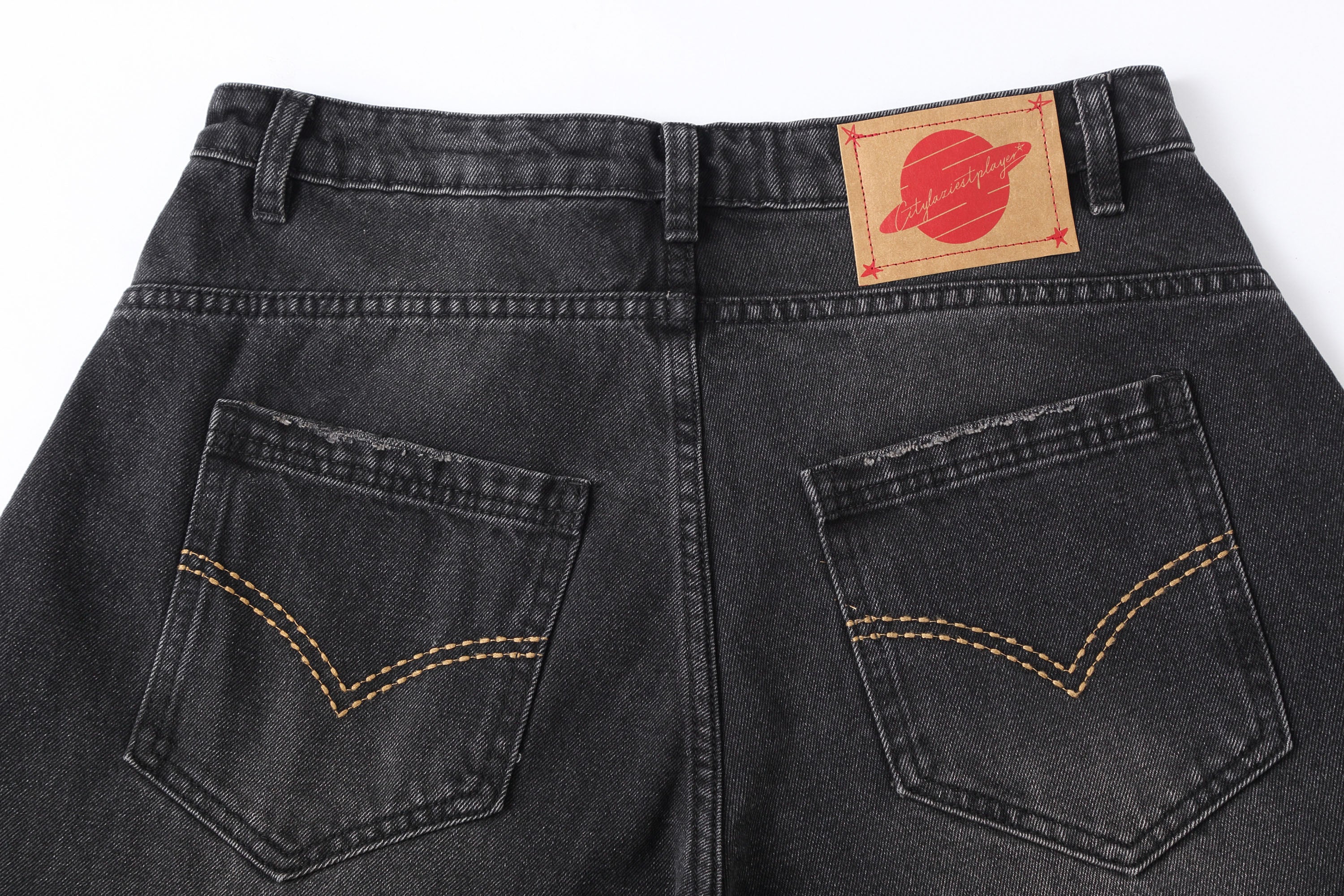 Distressed Black Baggy Jeans