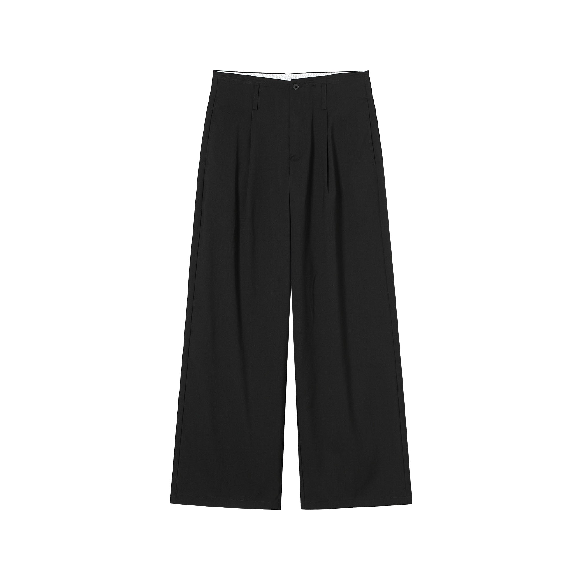 Classic Essential Black Straight-Leg Trousers