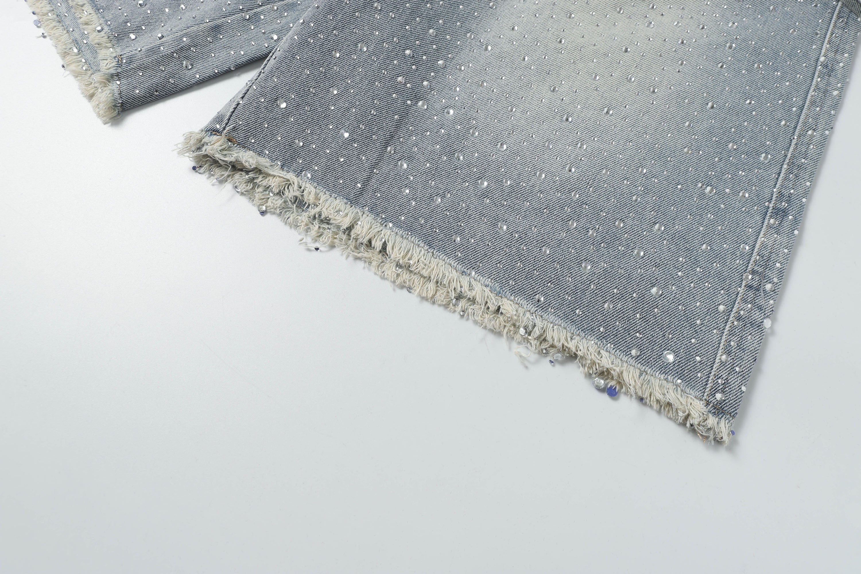 Rhinestone Studded Denim Shorts