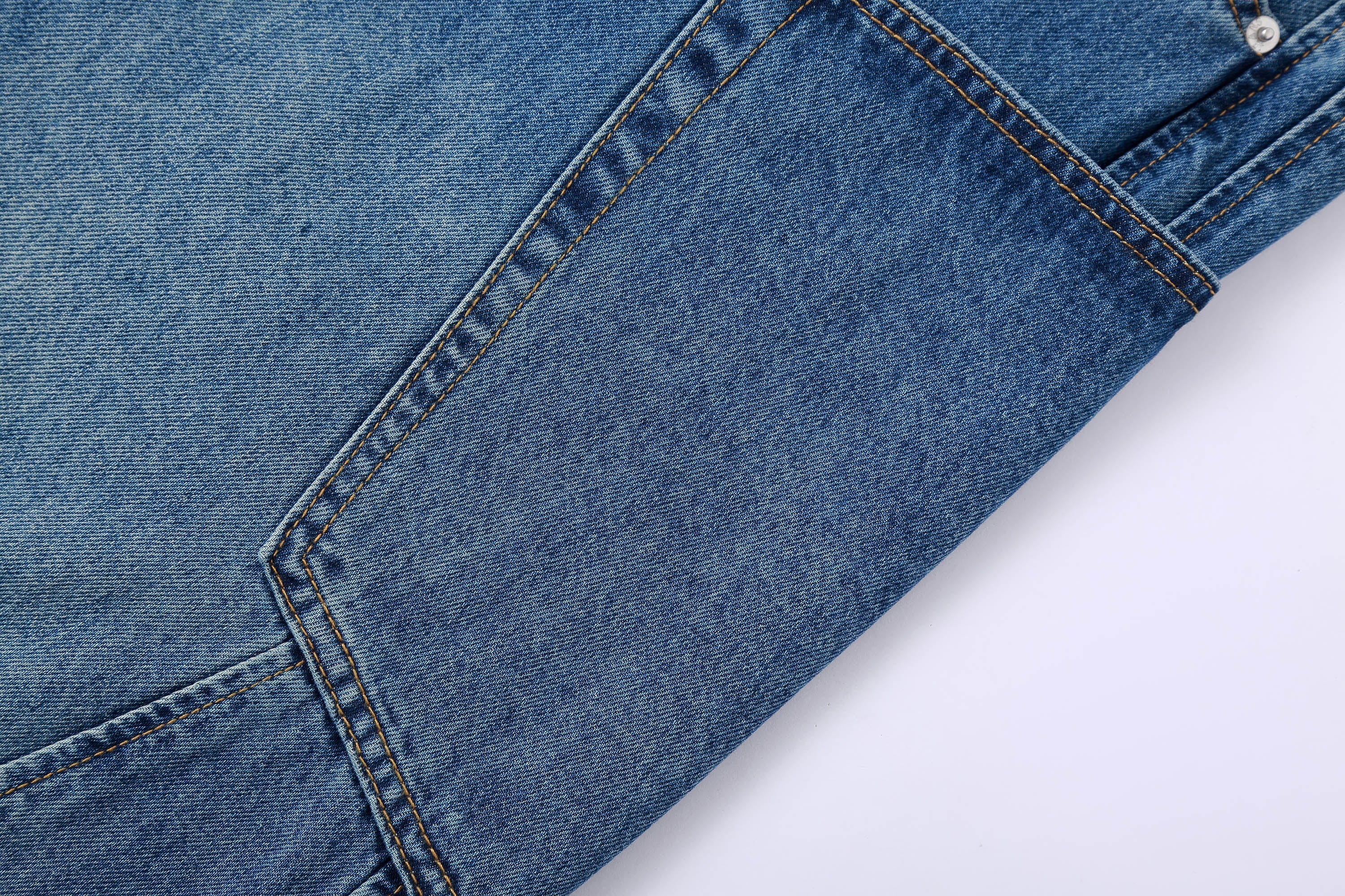 Spliced Baggy Curved Panel Denim Jeans