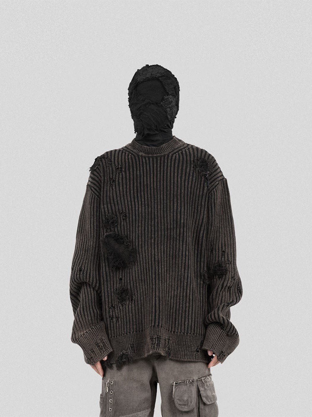 Distressed Ribbed Sweater
