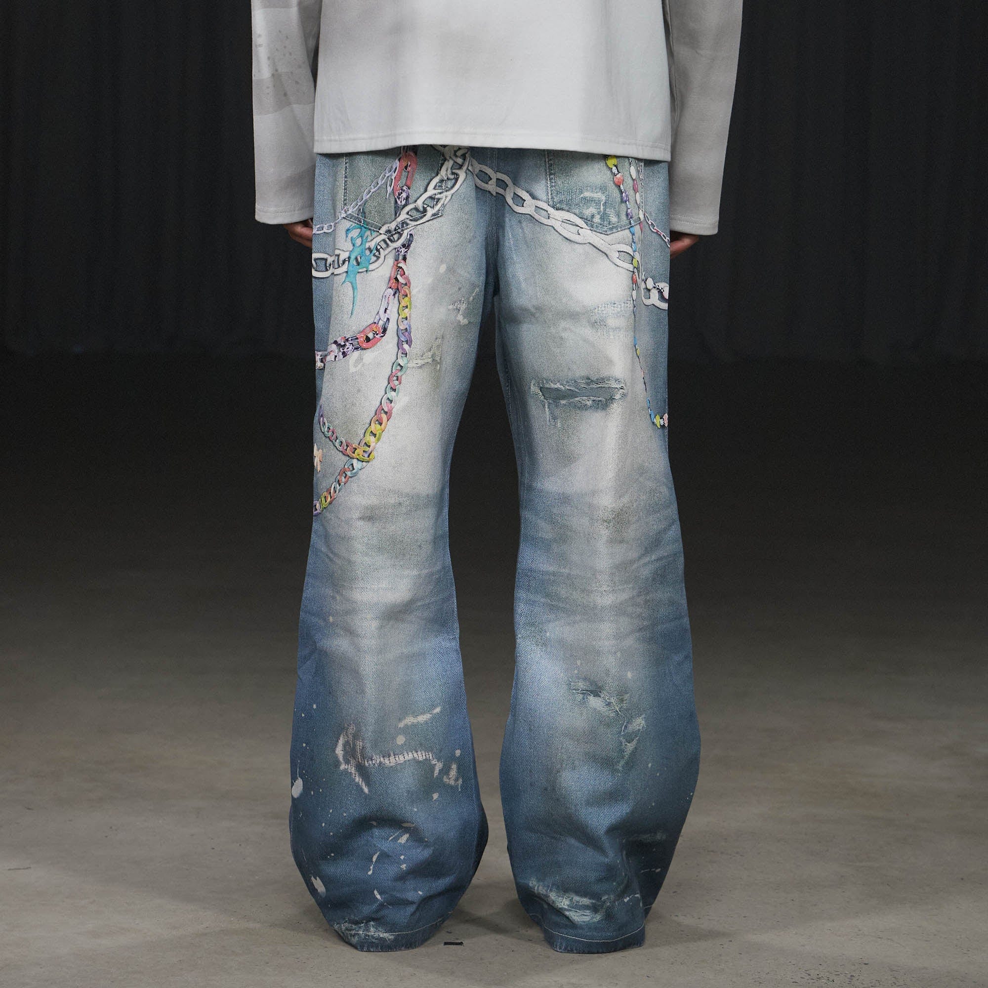 Kawaii Chain Wide Leg Jeans