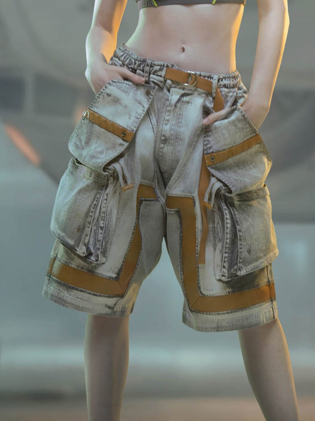 Two-Tone Tactical Cargo Shorts