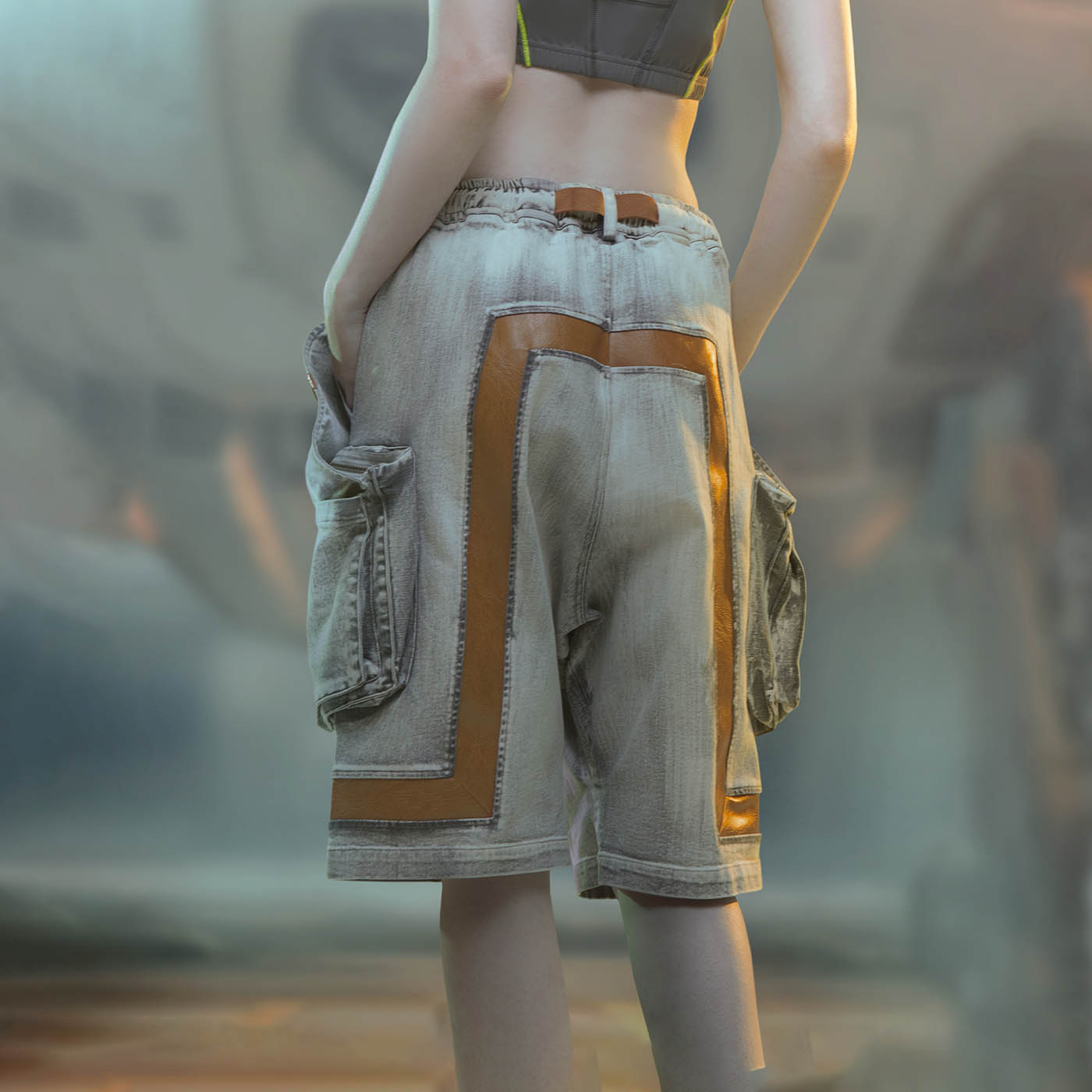 Two-Tone Tactical Cargo Shorts