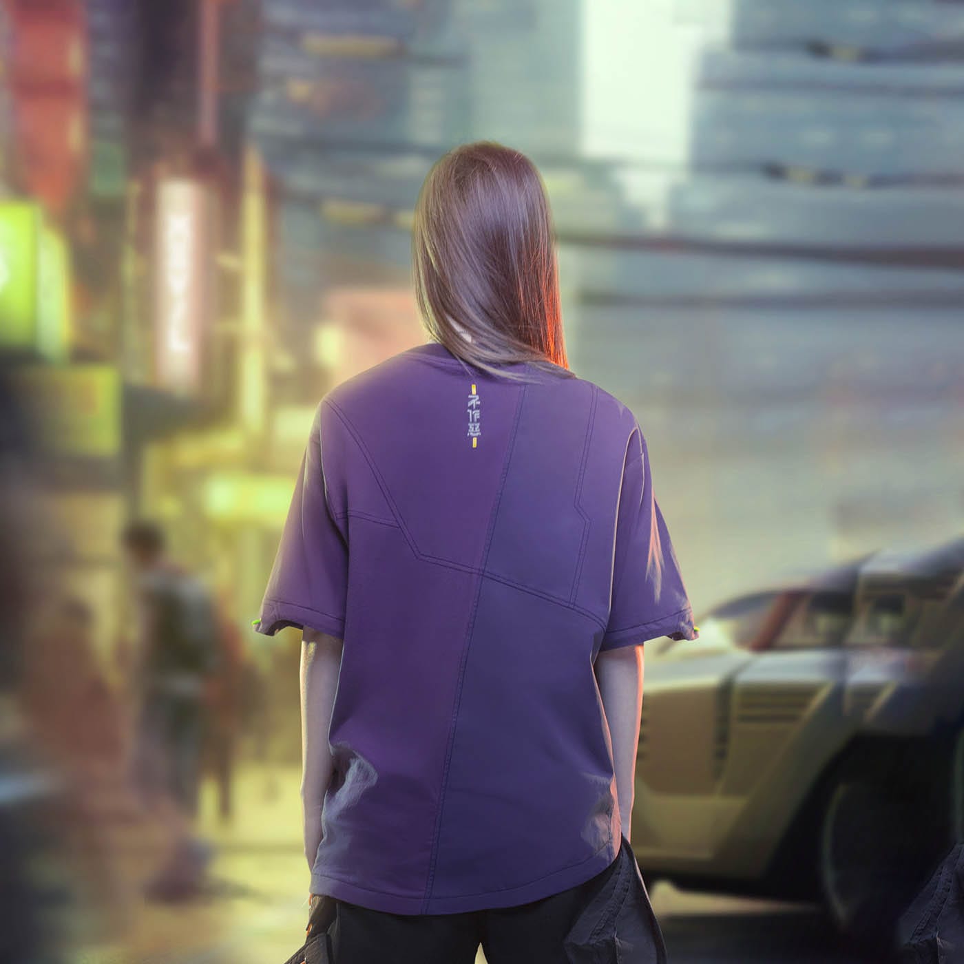 퍼플 유틸리티 카고 포켓 티셔츠