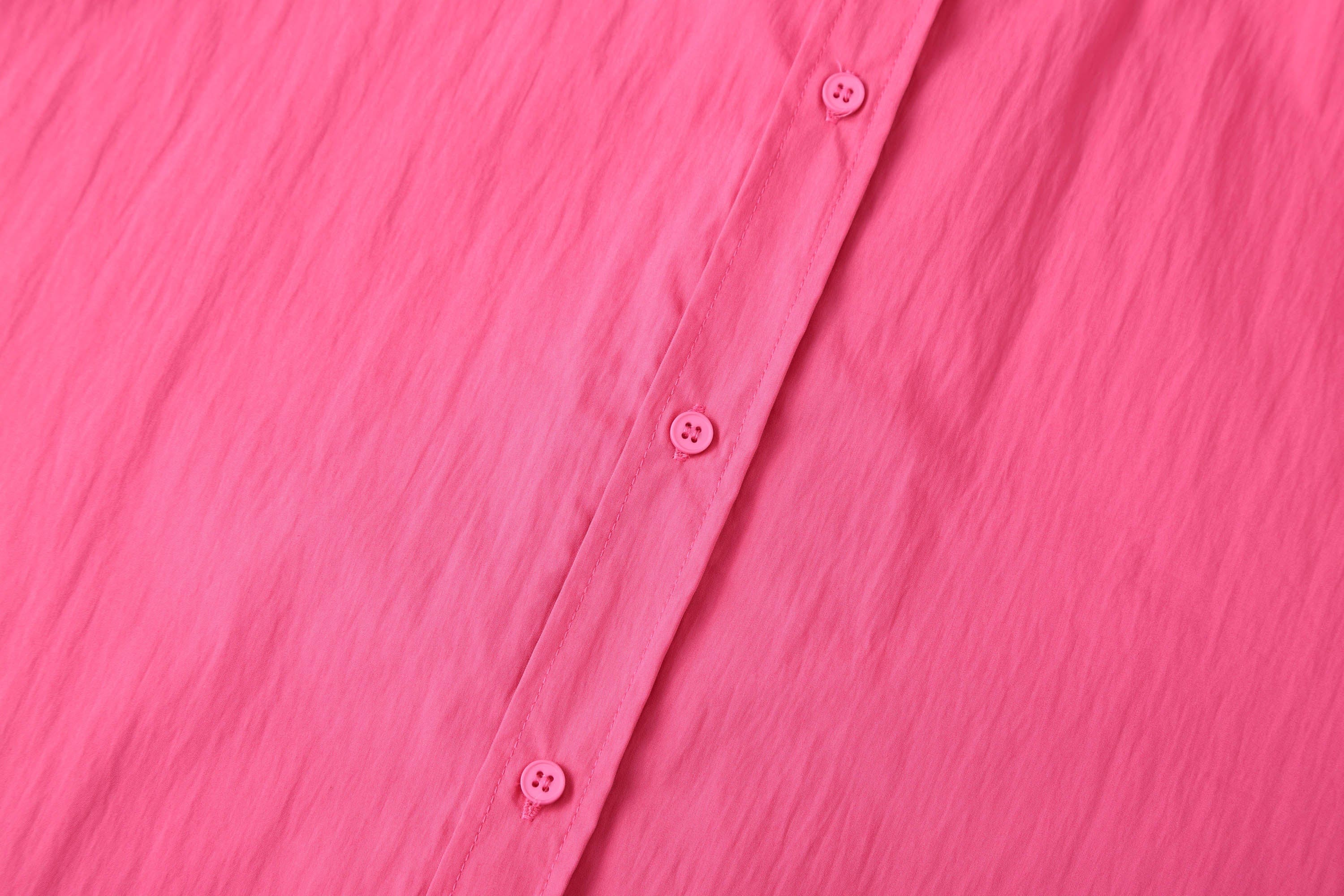 Oversized Crinkled Button-Up Shirt