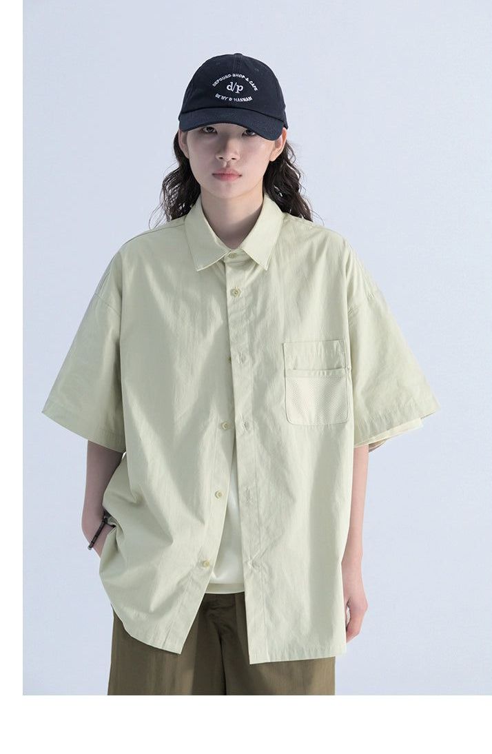 Neat Pocket Button-Up Shirt - chiclara
