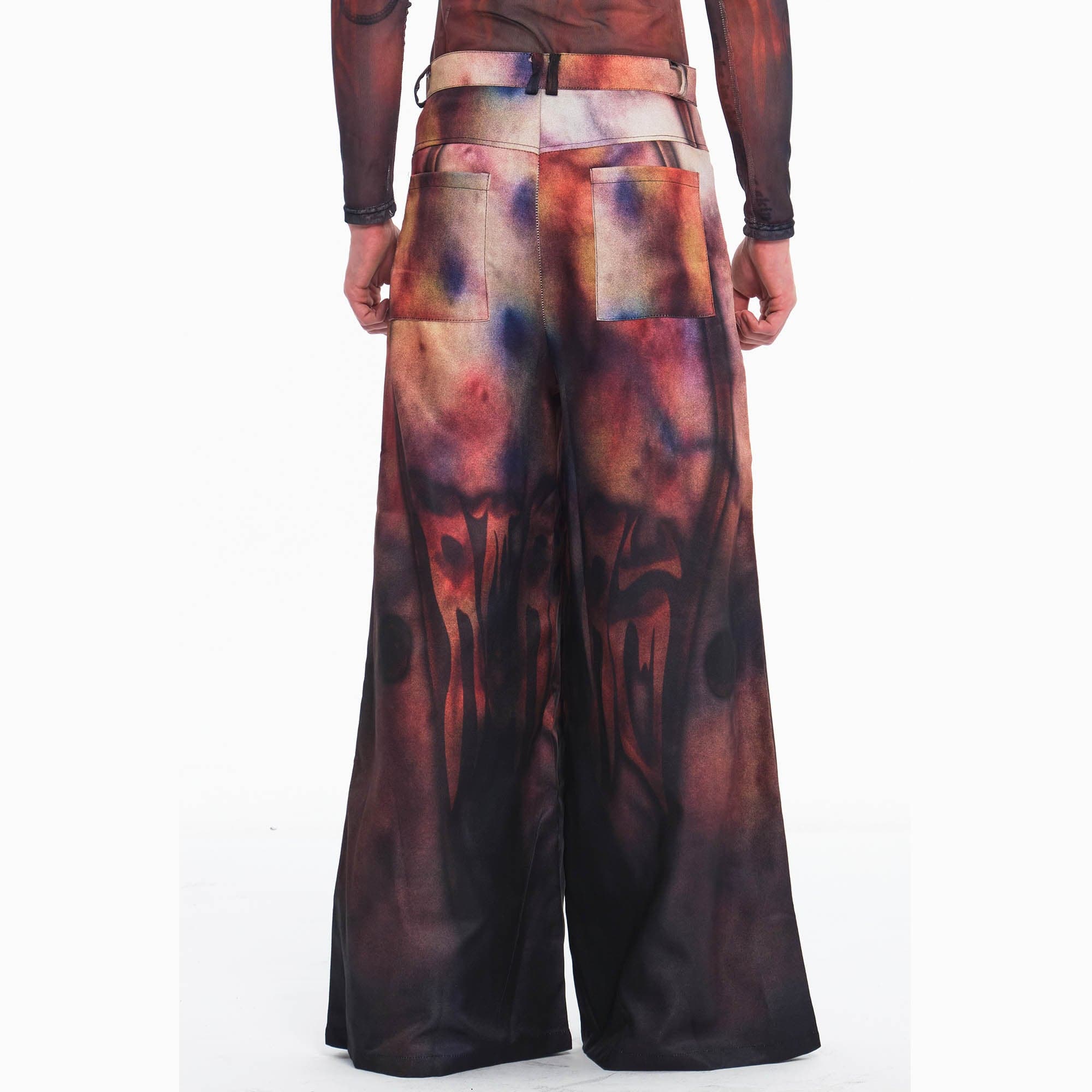 Wide-Leg Graffiti Airbrush Pants
