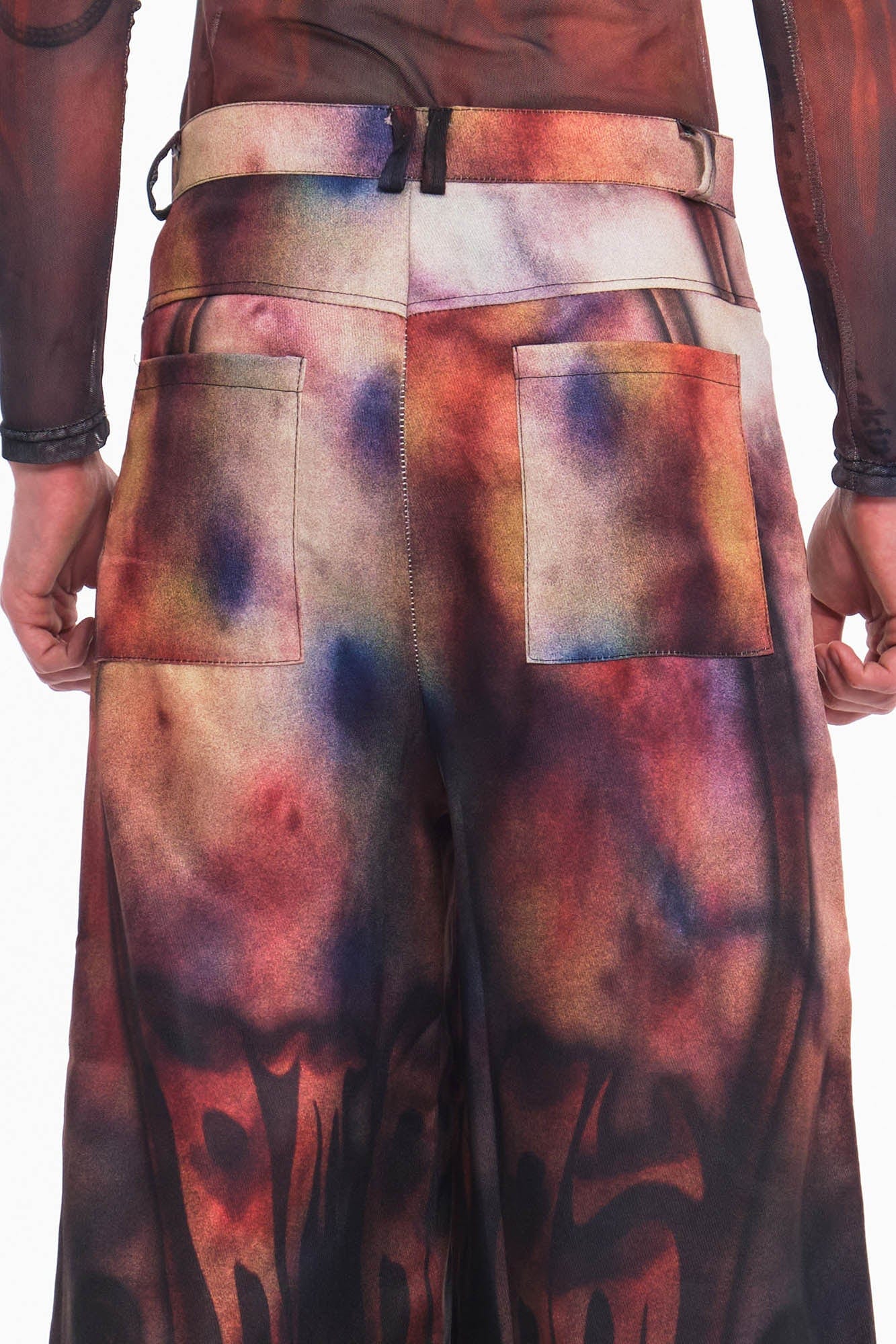 Wide-Leg Graffiti Airbrush Pants