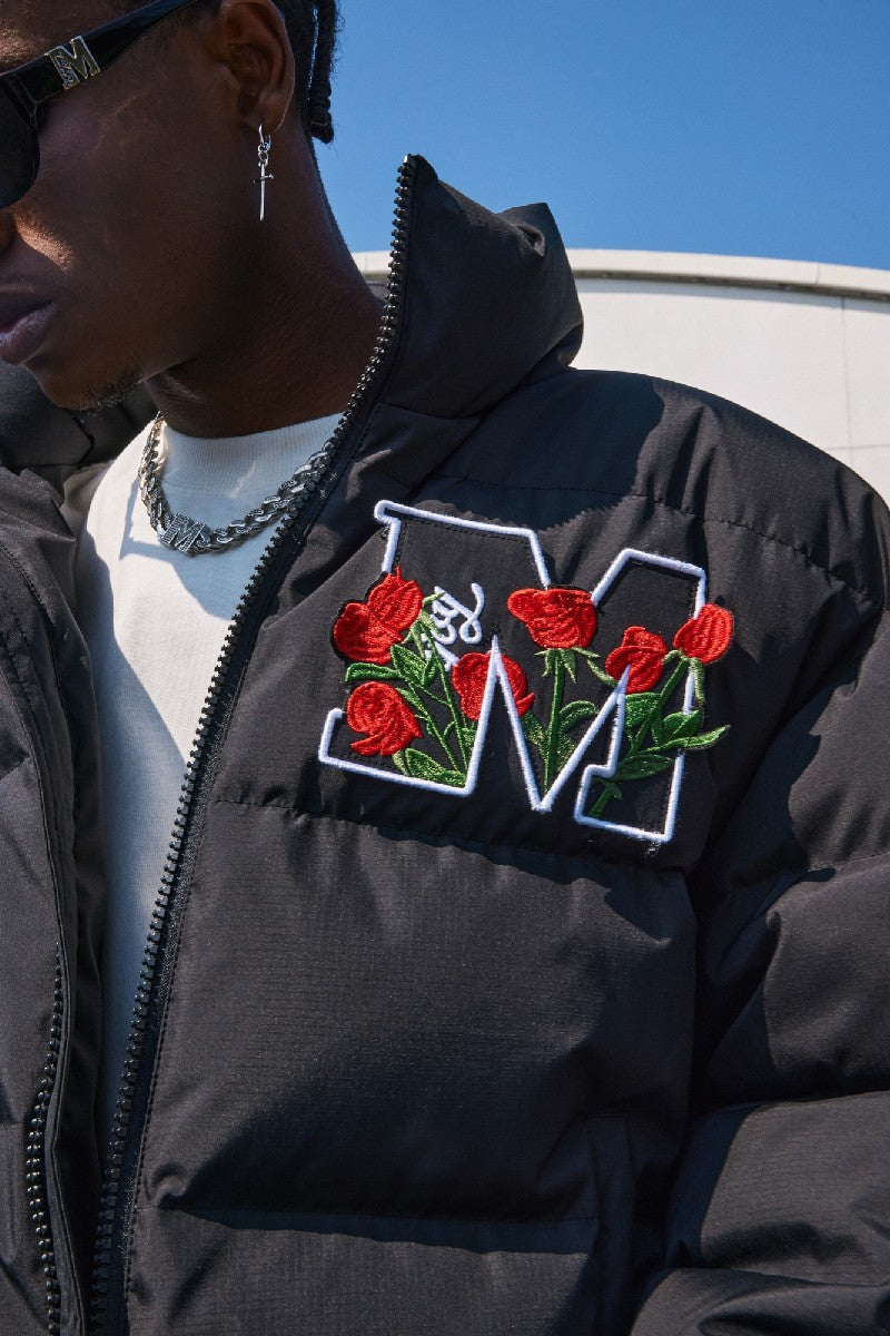 Puffer Jacket with Velcro Logo - chiclara