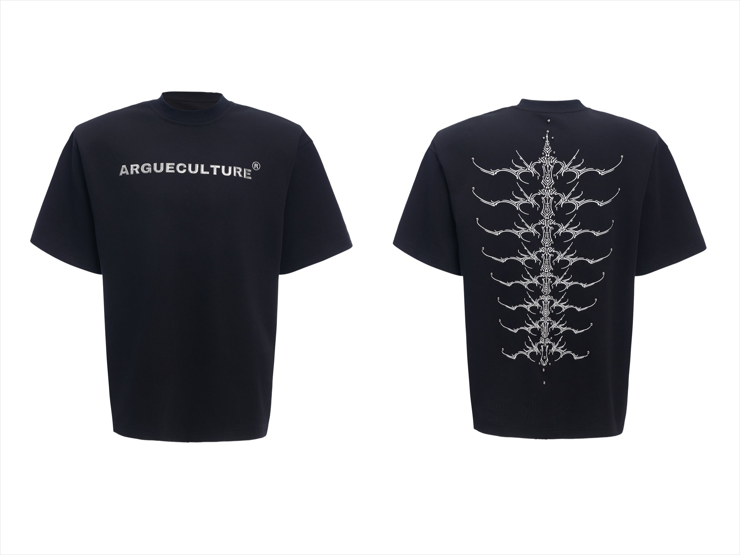 Spine Crystal Grey Graphic Tee