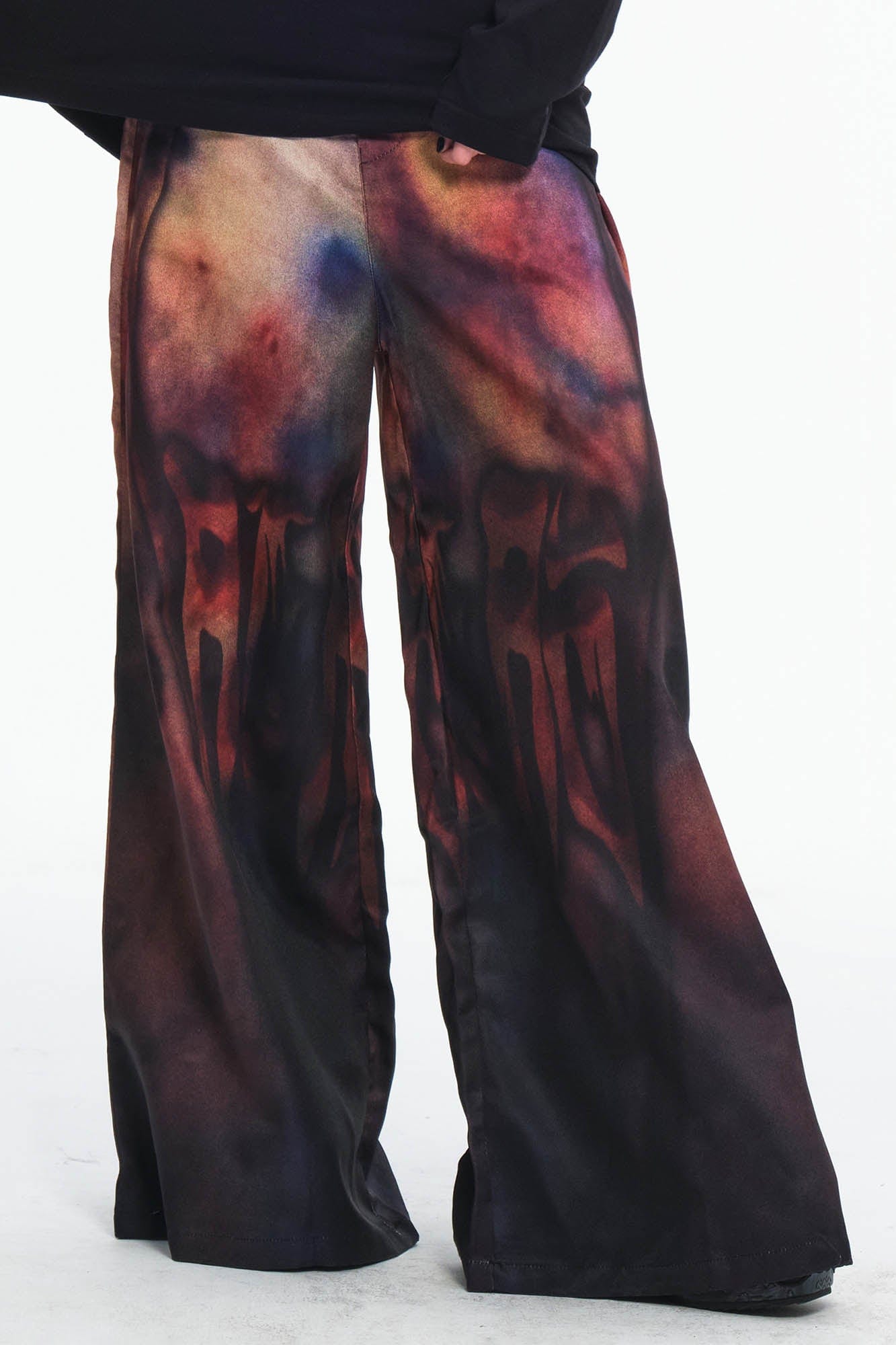 Wide-Leg Graffiti Airbrush Pants
