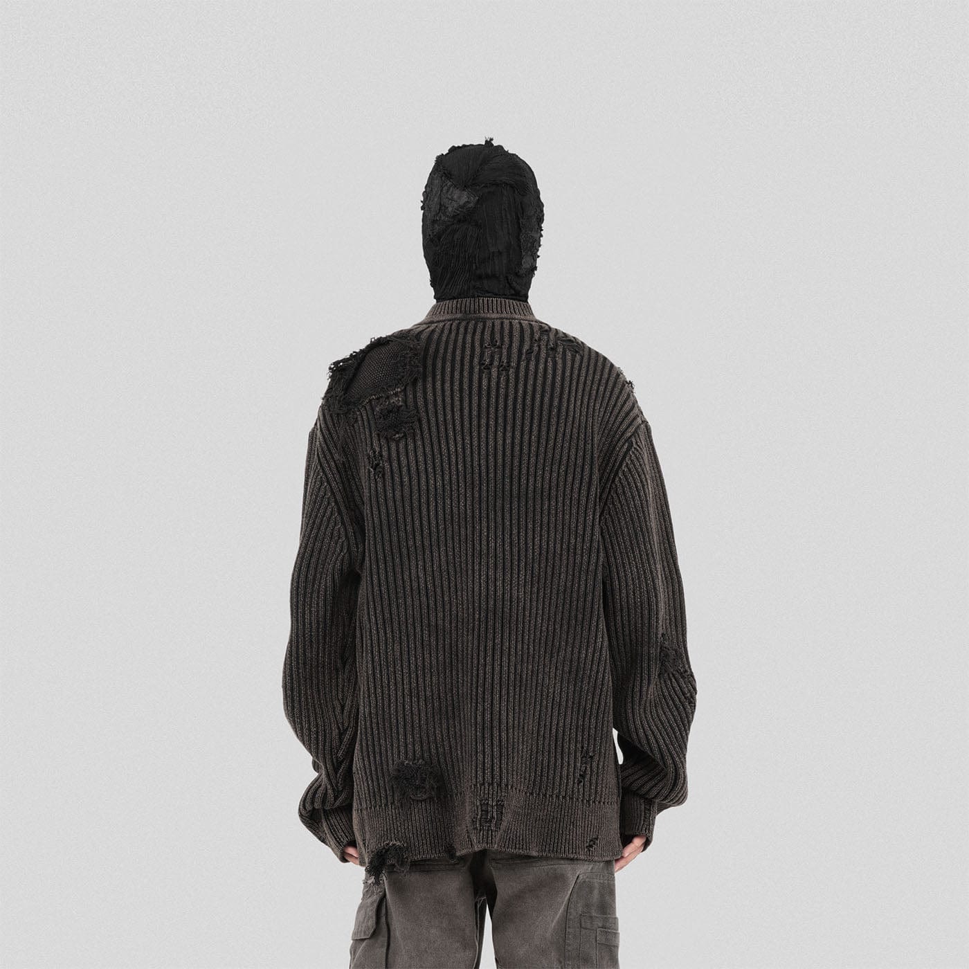 Distressed Ribbed Sweater