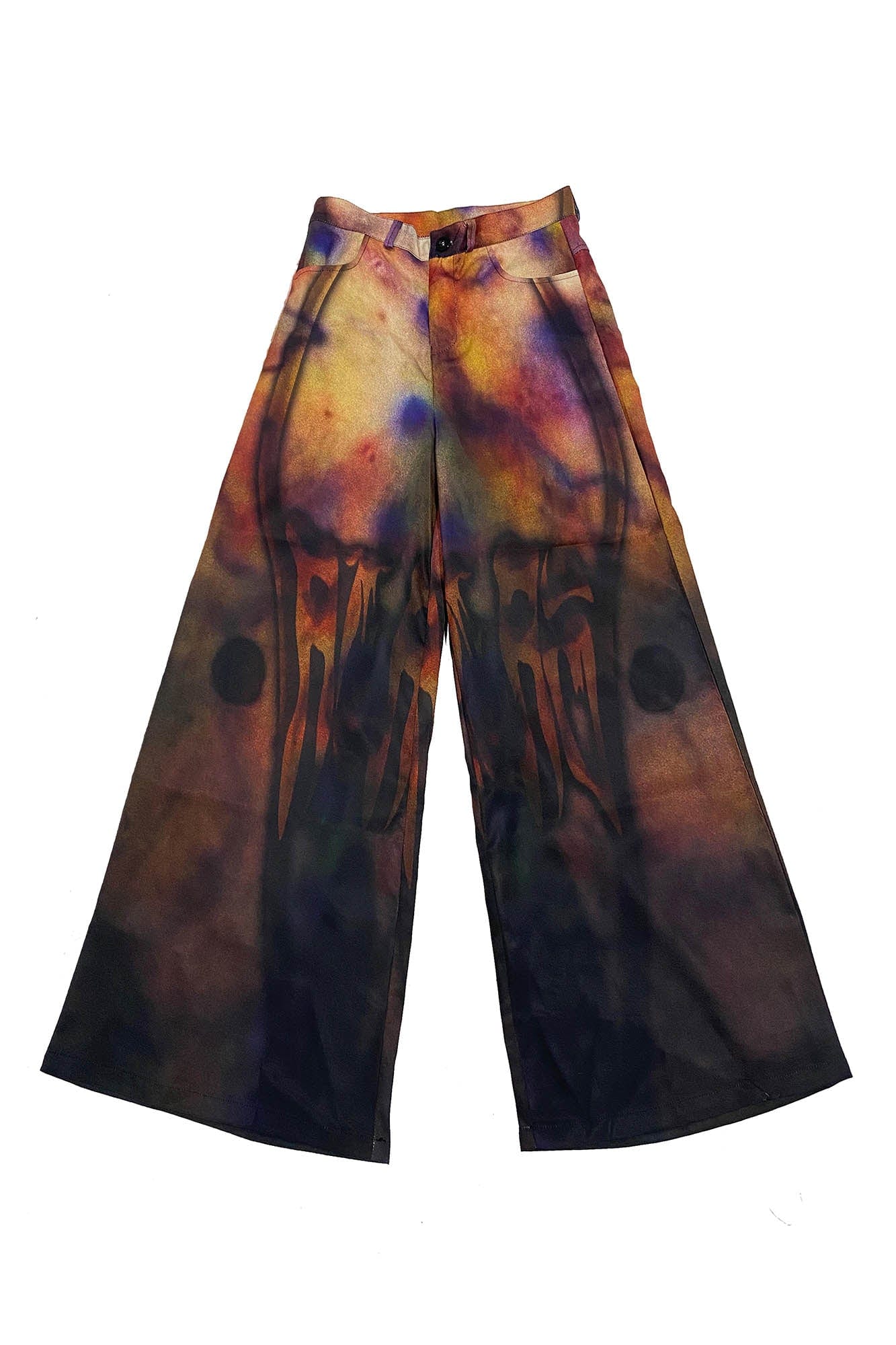Wide-Leg Graffiti Airbrush Pants