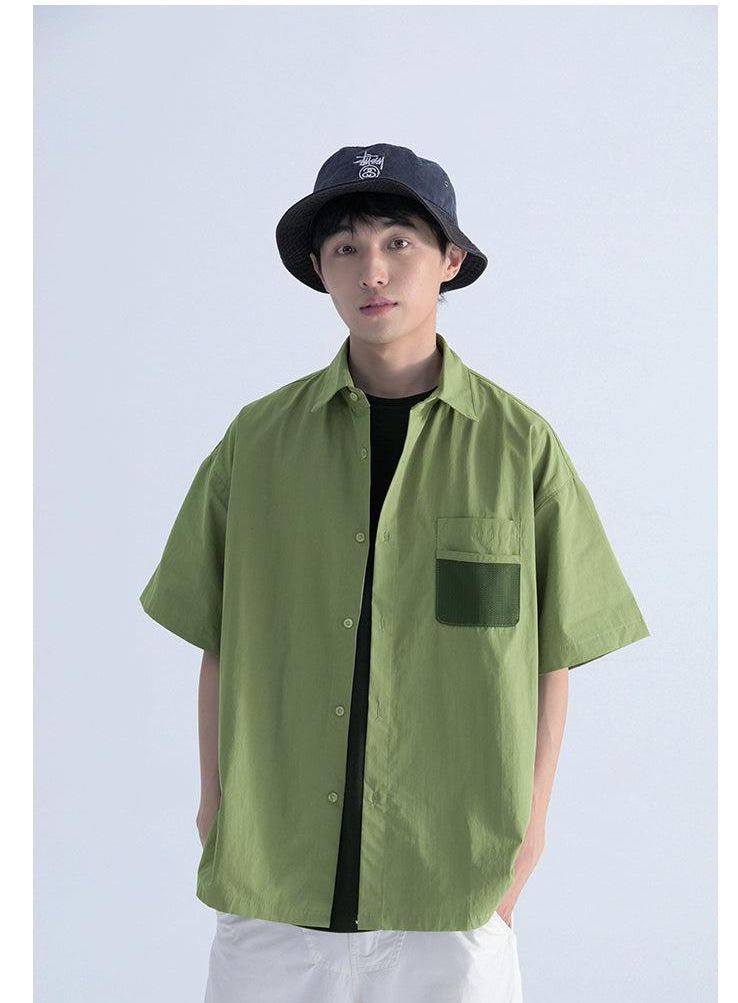 Neat Pocket Button-Up Shirt - chiclara