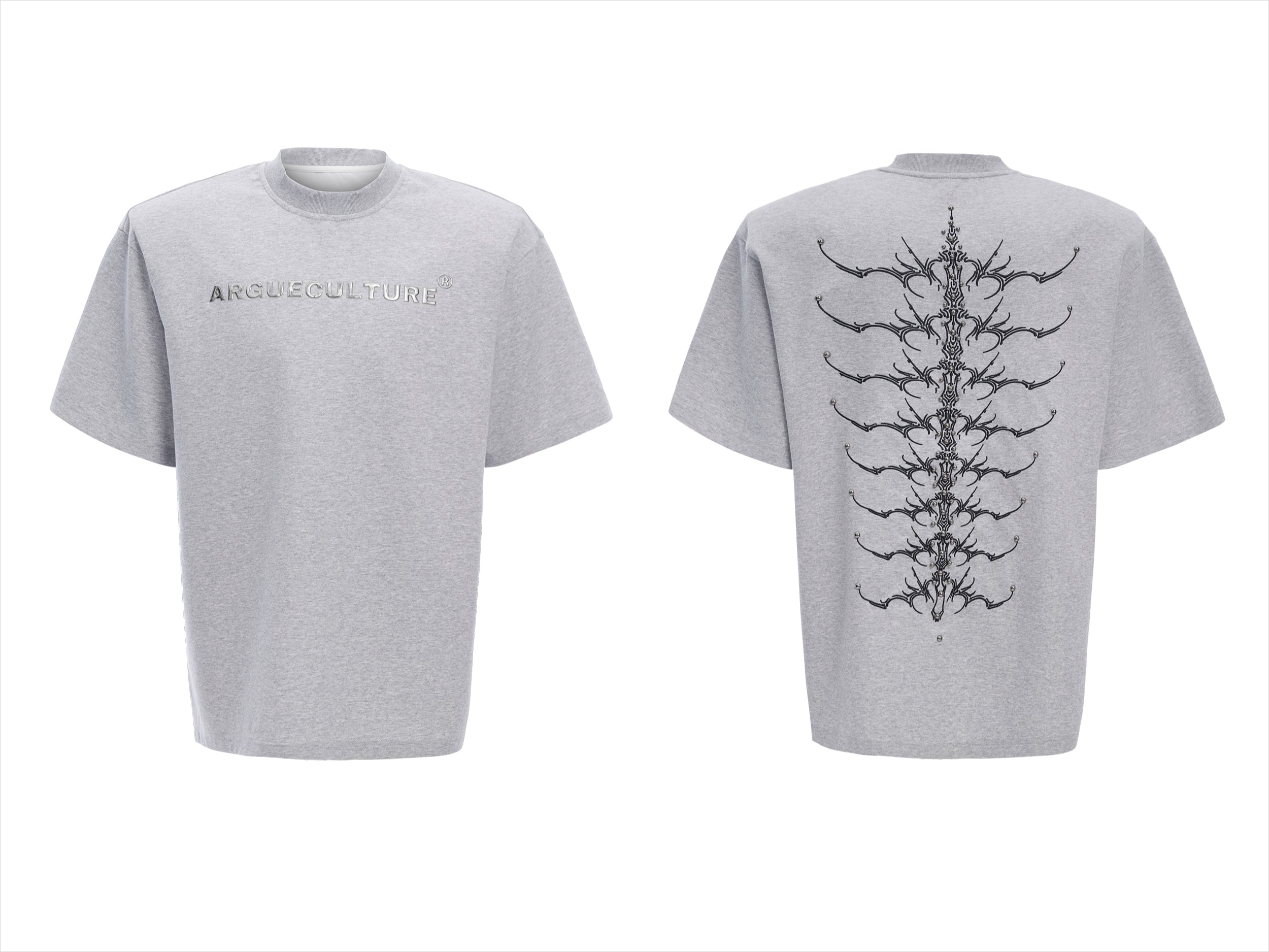 Spine Crystal Grey Graphic Tee