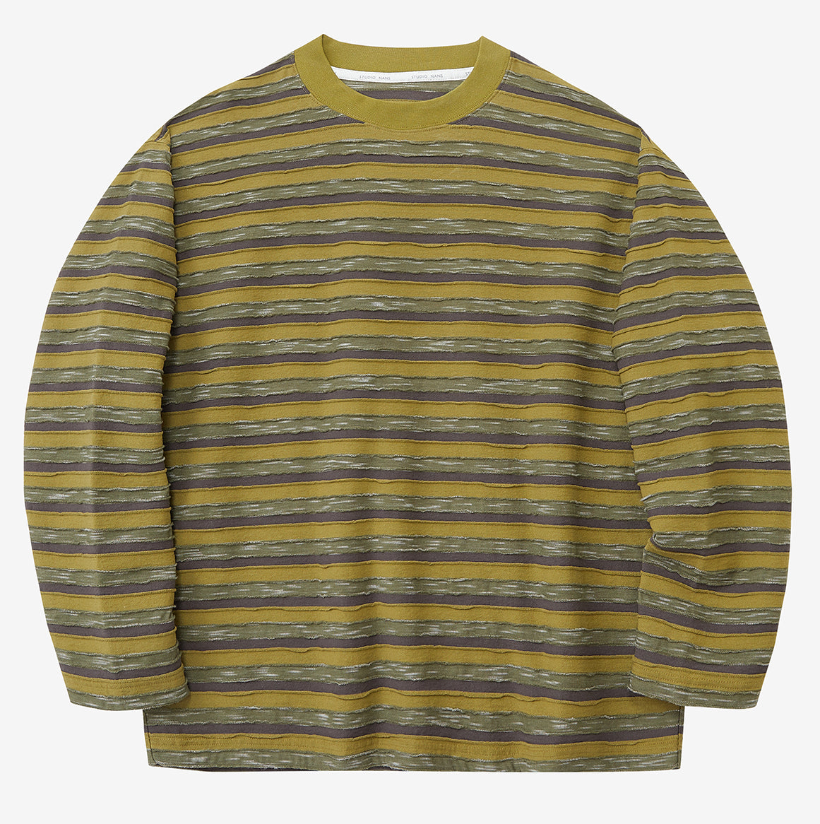 Round Neck Oversized Striped Long Sleeve Top
