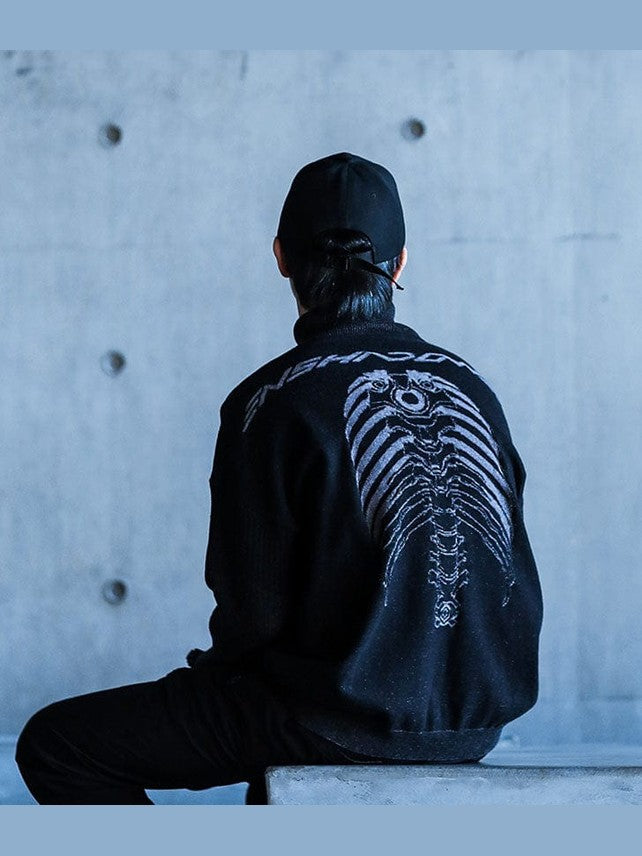 Cyber Skull Turtleneck Sweater