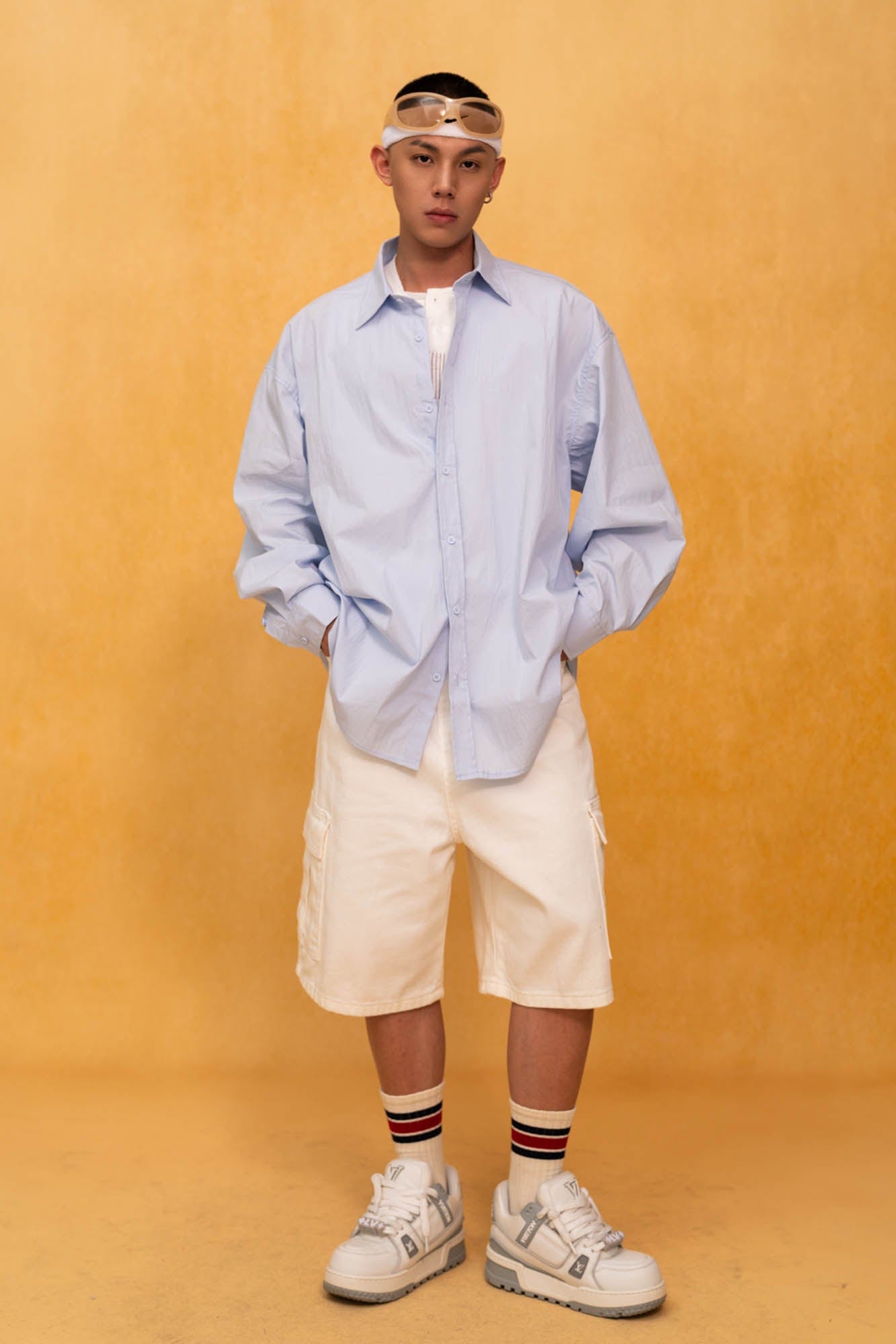 Oversized Crinkled Button-Up Shirt