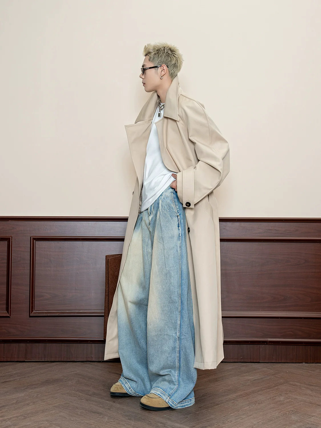 Baggy Light Wash Wide Jeans