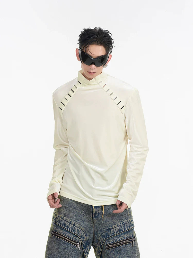 스텔스 벨벳 터틀넥 티셔츠