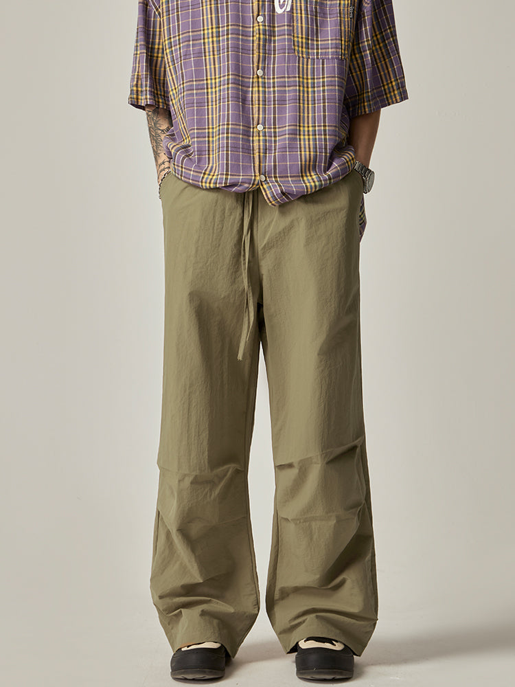 Grey Drawstring Loose Cargo Pants