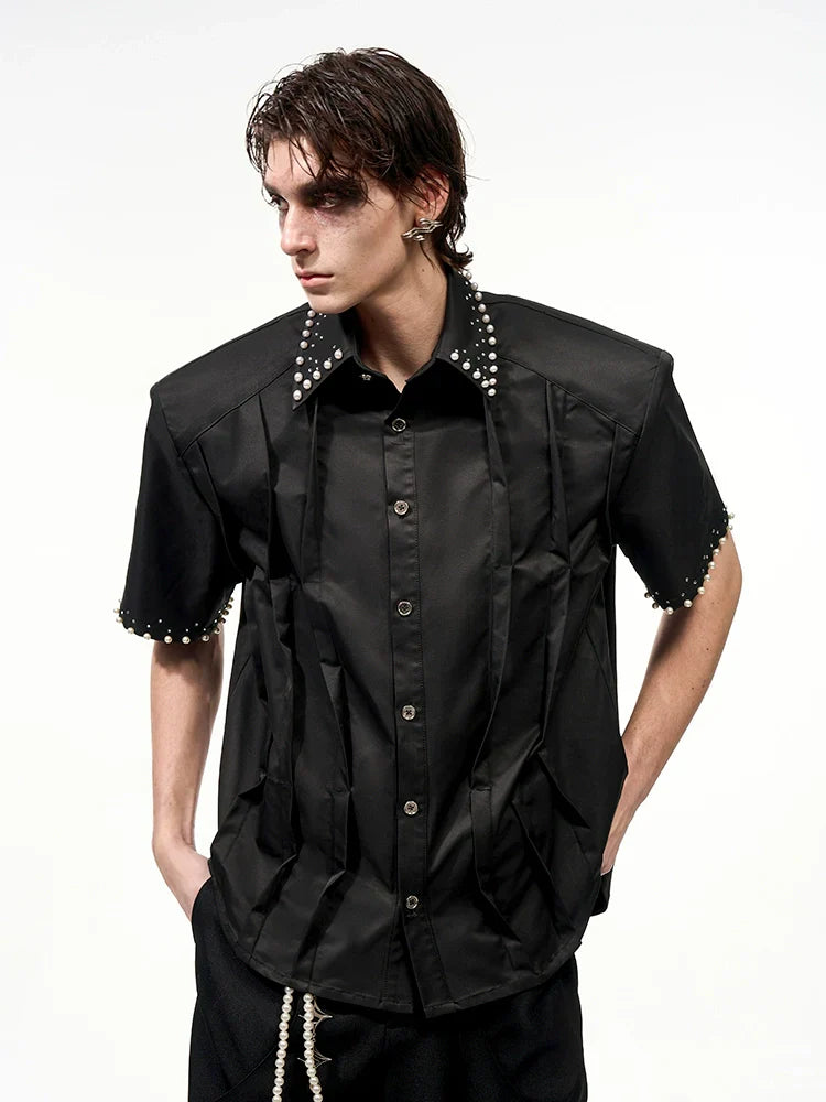 Pearl Studded Origami Shirt