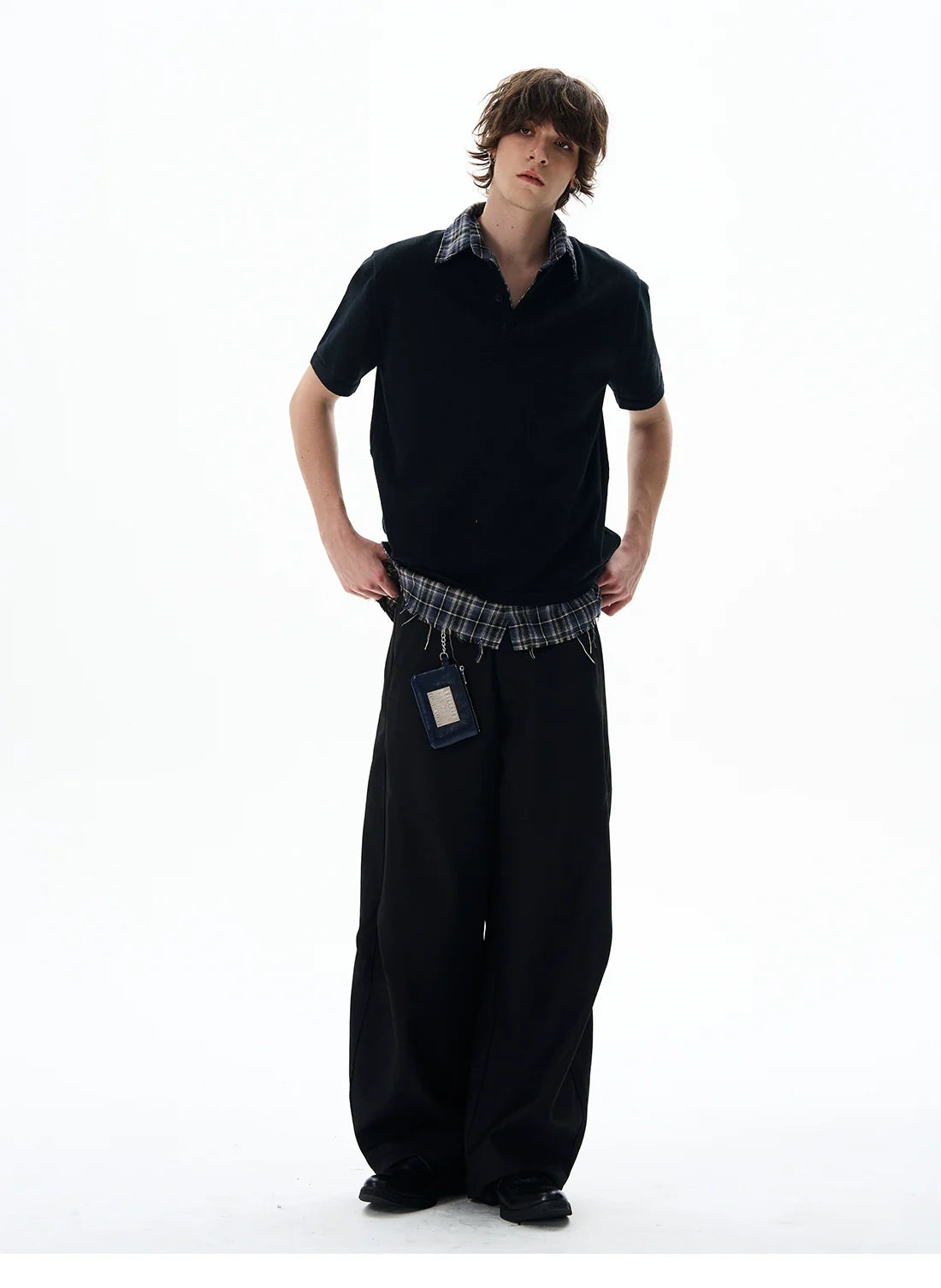 Short Sleeve Henley Shirt with Button Placket