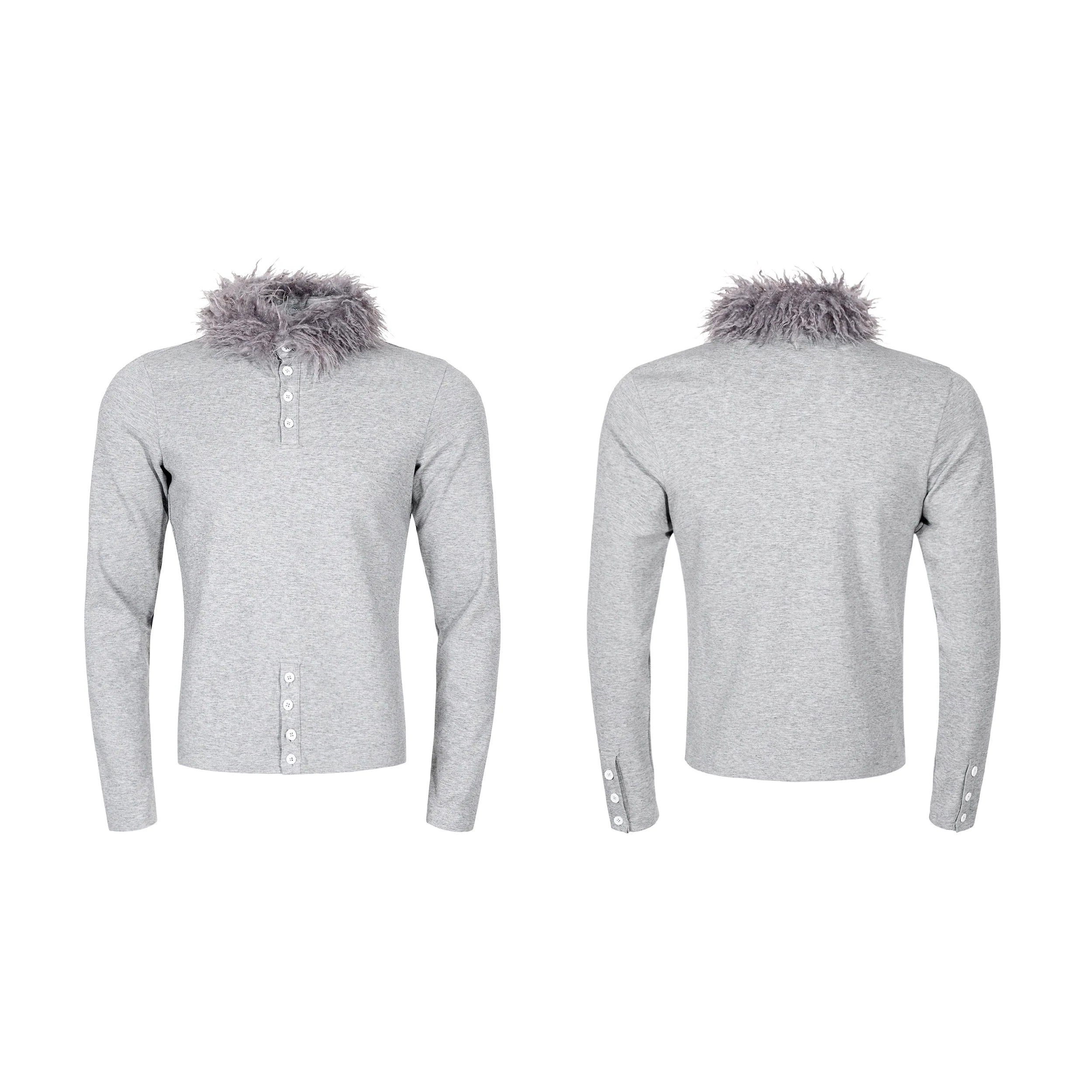 Plume Collar Button Henley Top