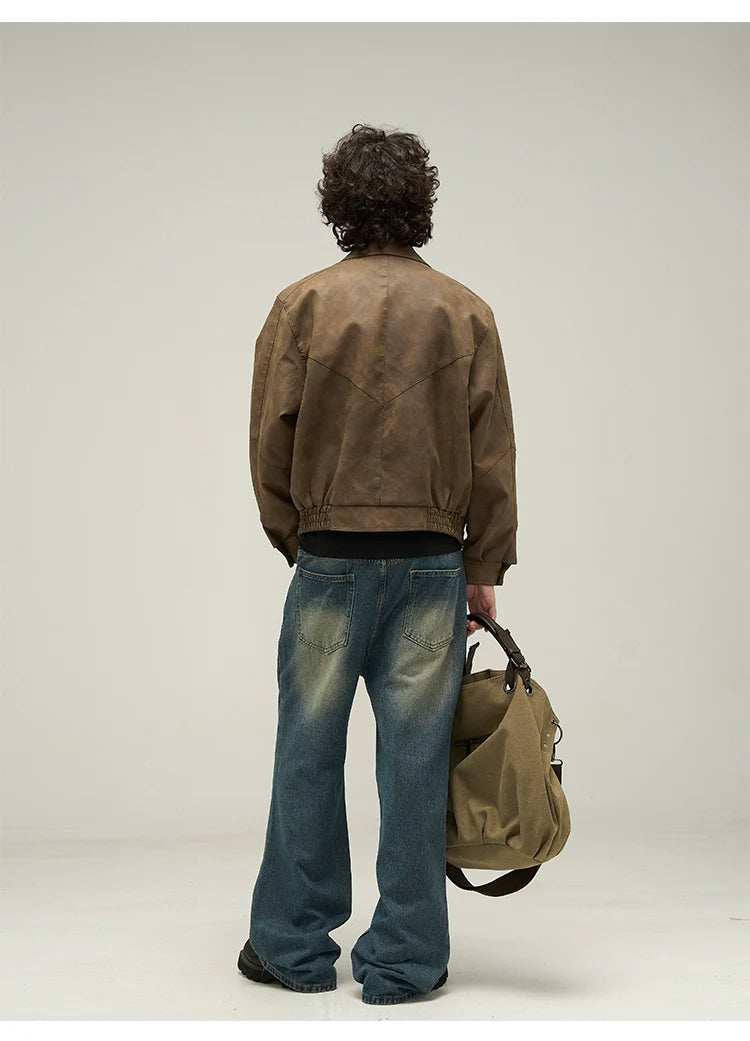 Oversized Classic Faux Leather Jacket