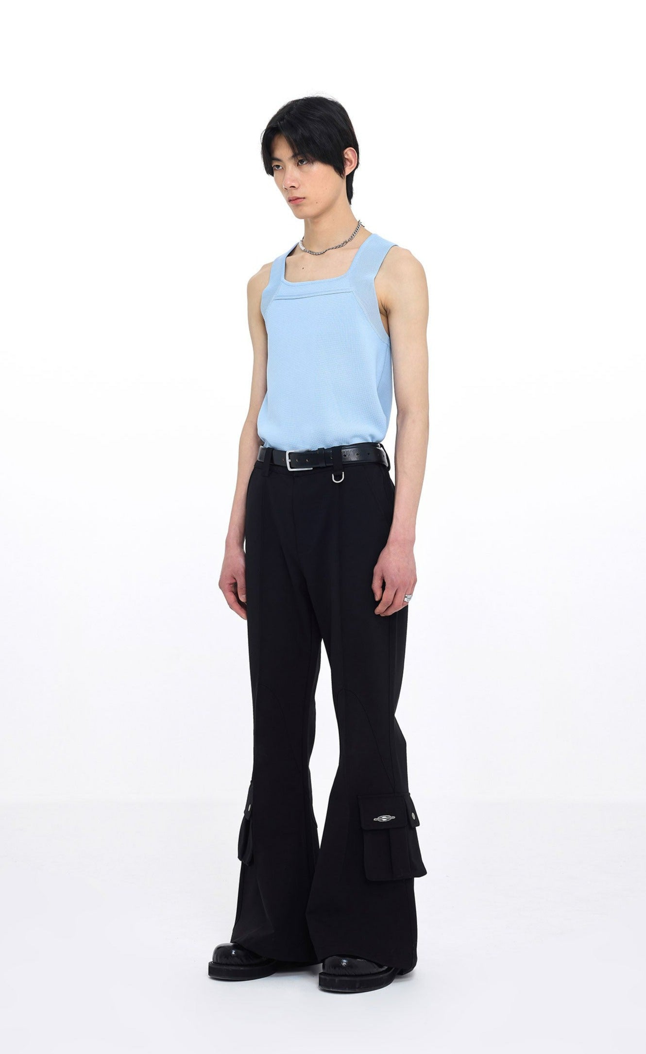 Square Neck Knit Tank - chiclara