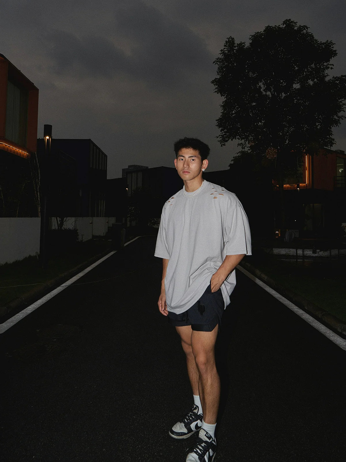 Mesh Embroidered Shorts