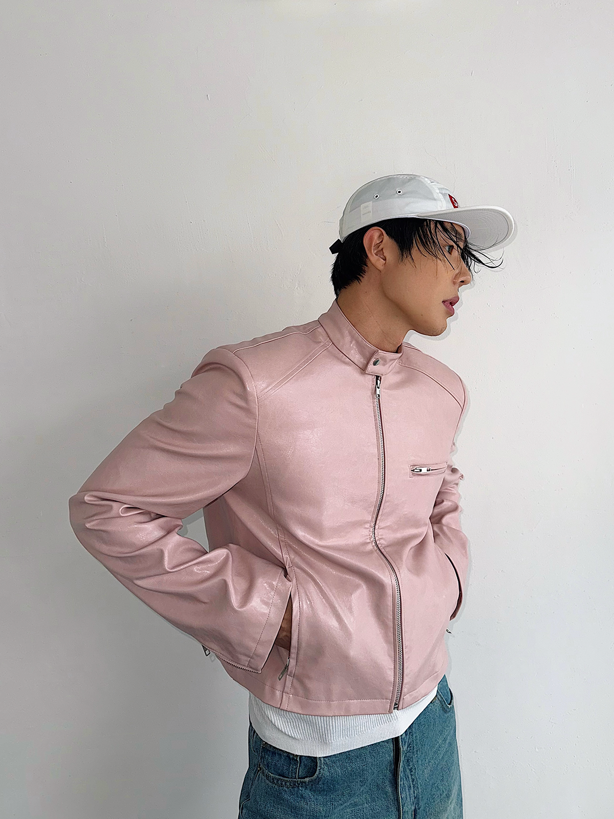 인조 가죽 모토 재킷