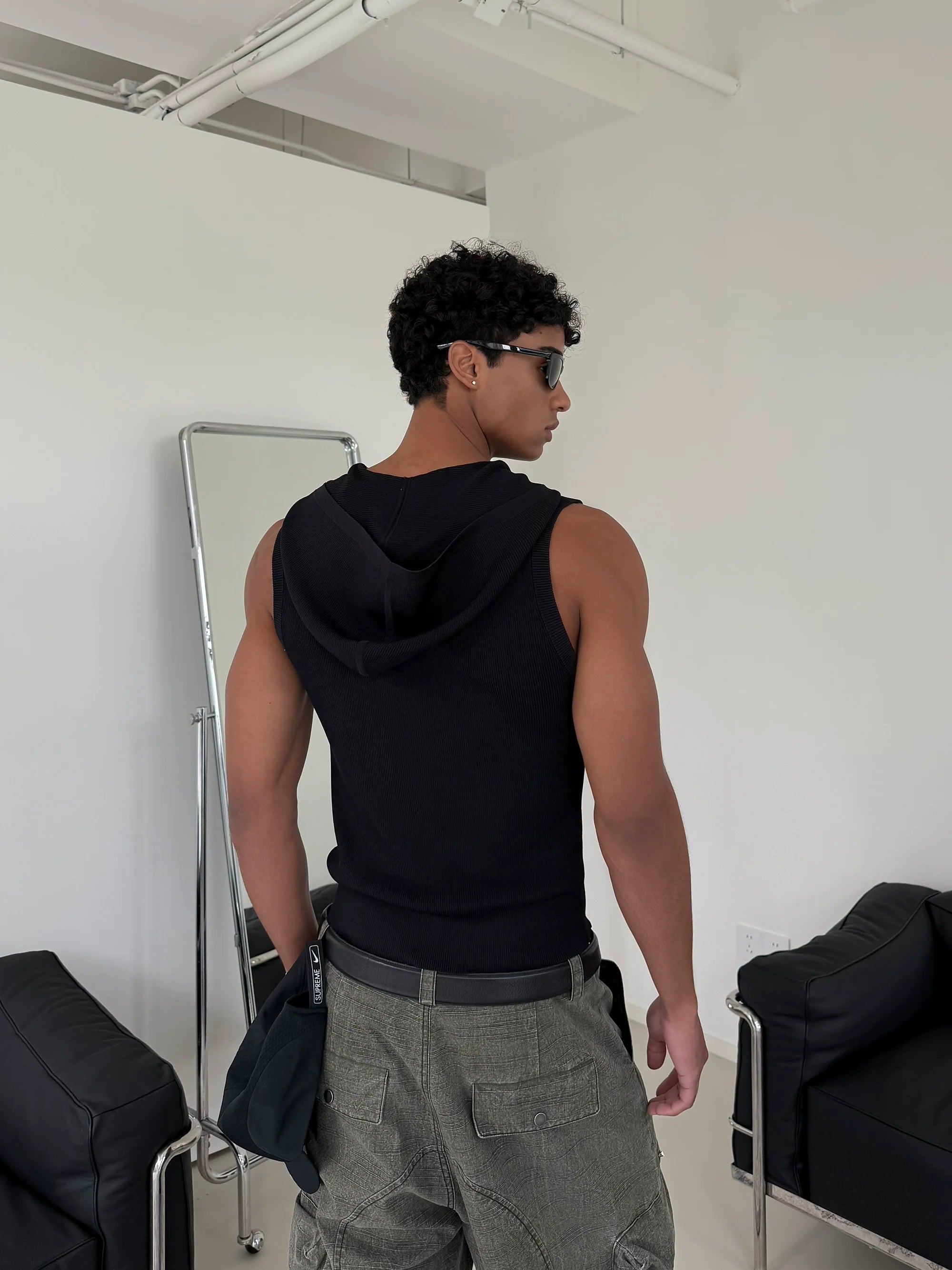 Sleeveless Zip Up Hoodie Top