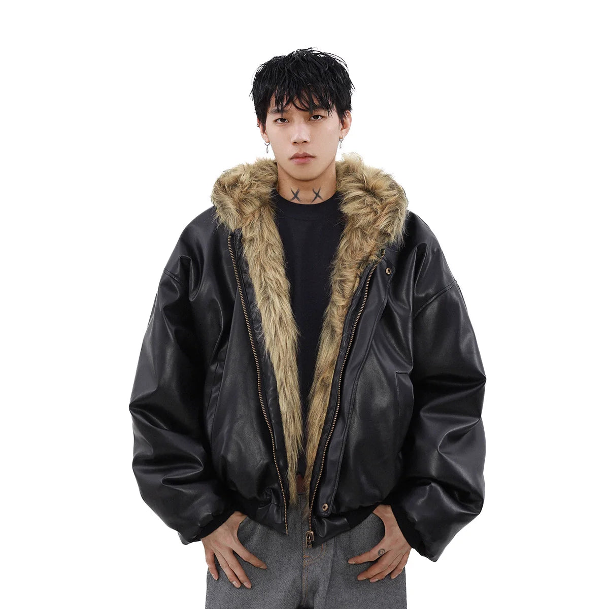 어번 프라울 인조 모피 보머