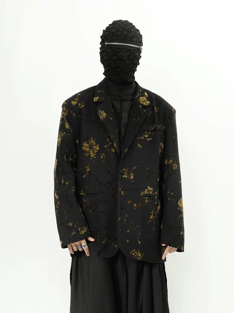 Black Gold Floral Blazer Jacket
