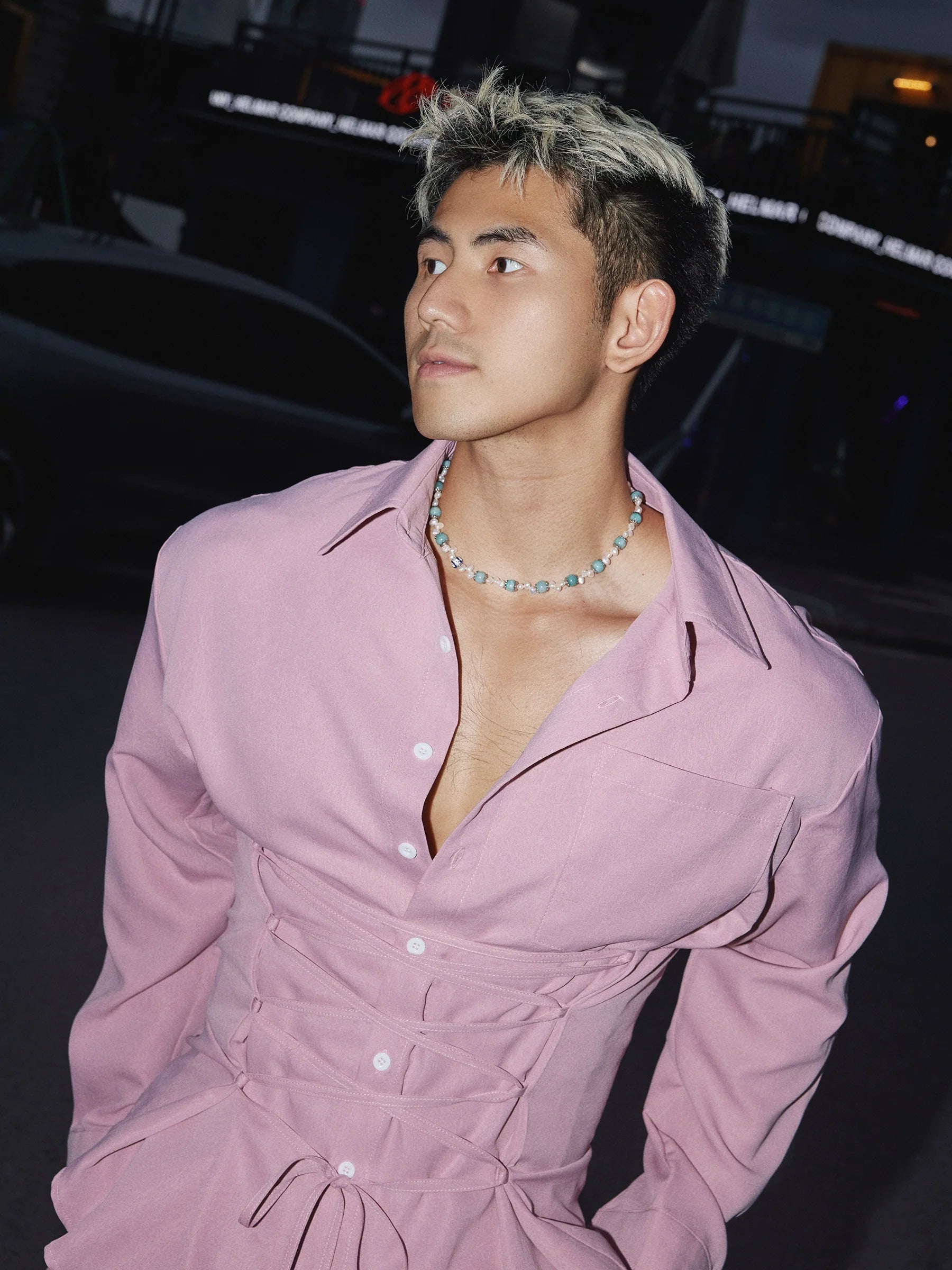 Lace-Up Corset Shirt