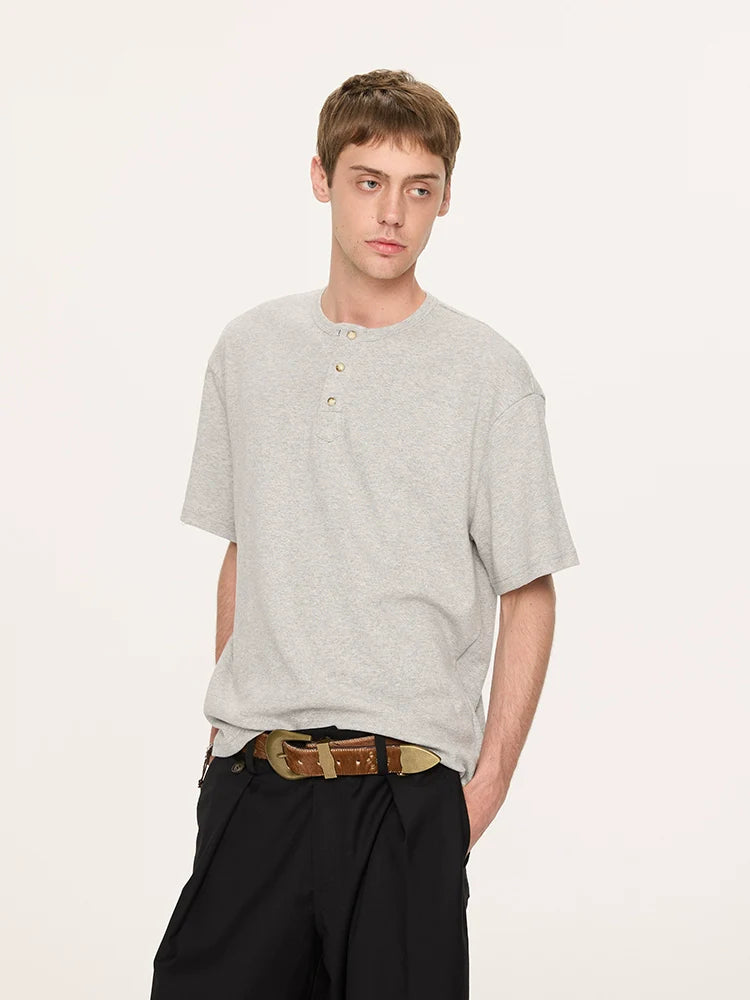 Basic Short Sleeve Henley Tee