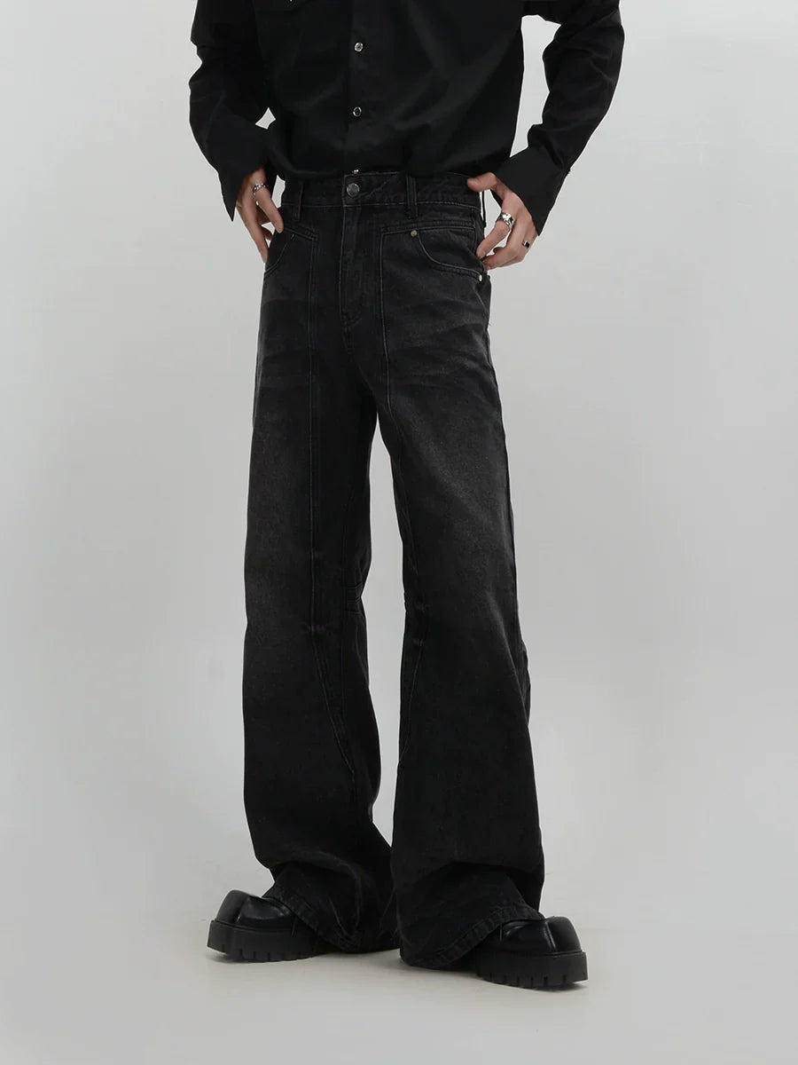 Washed Micro Flare Jeans