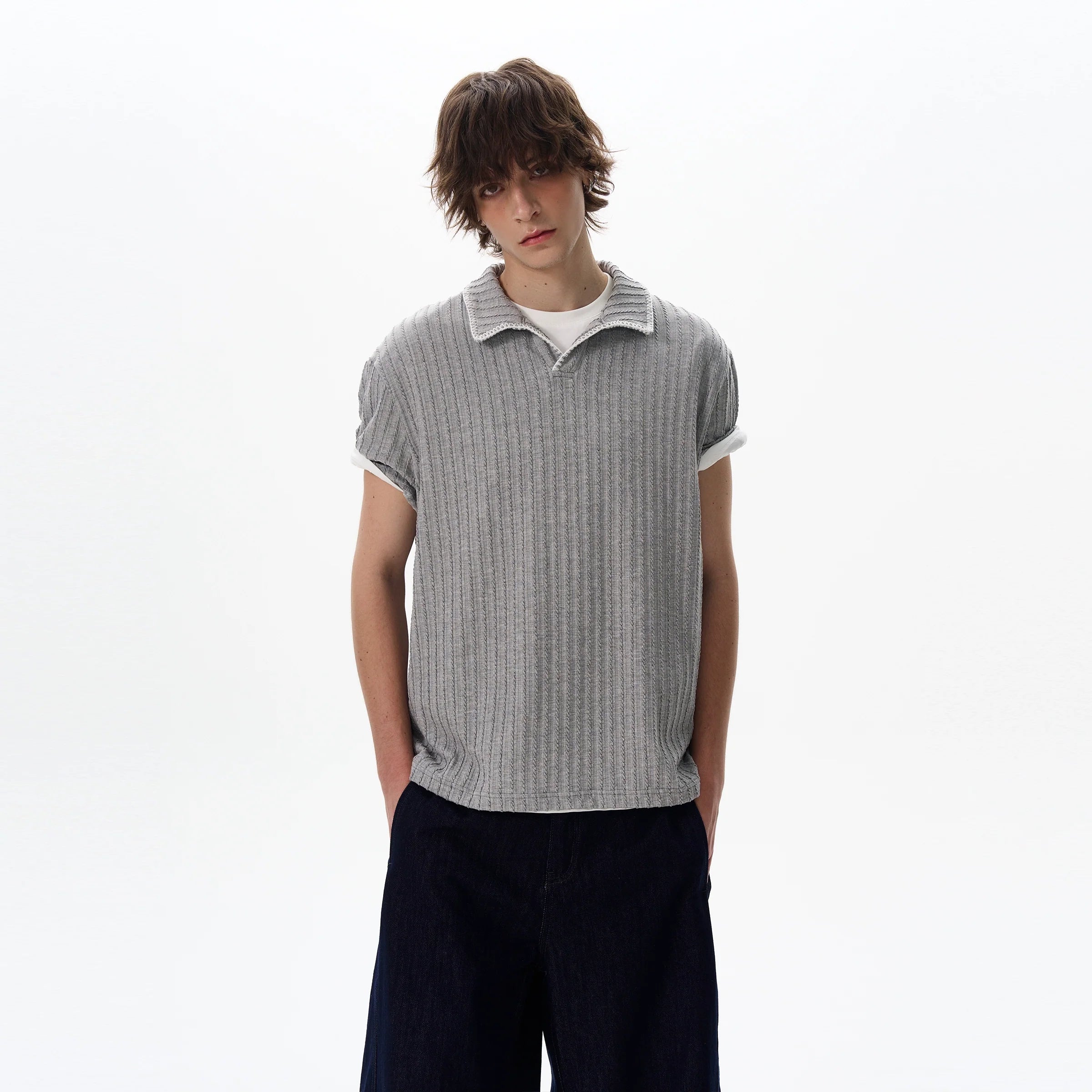 Urban Texture Knit Polo Shirt