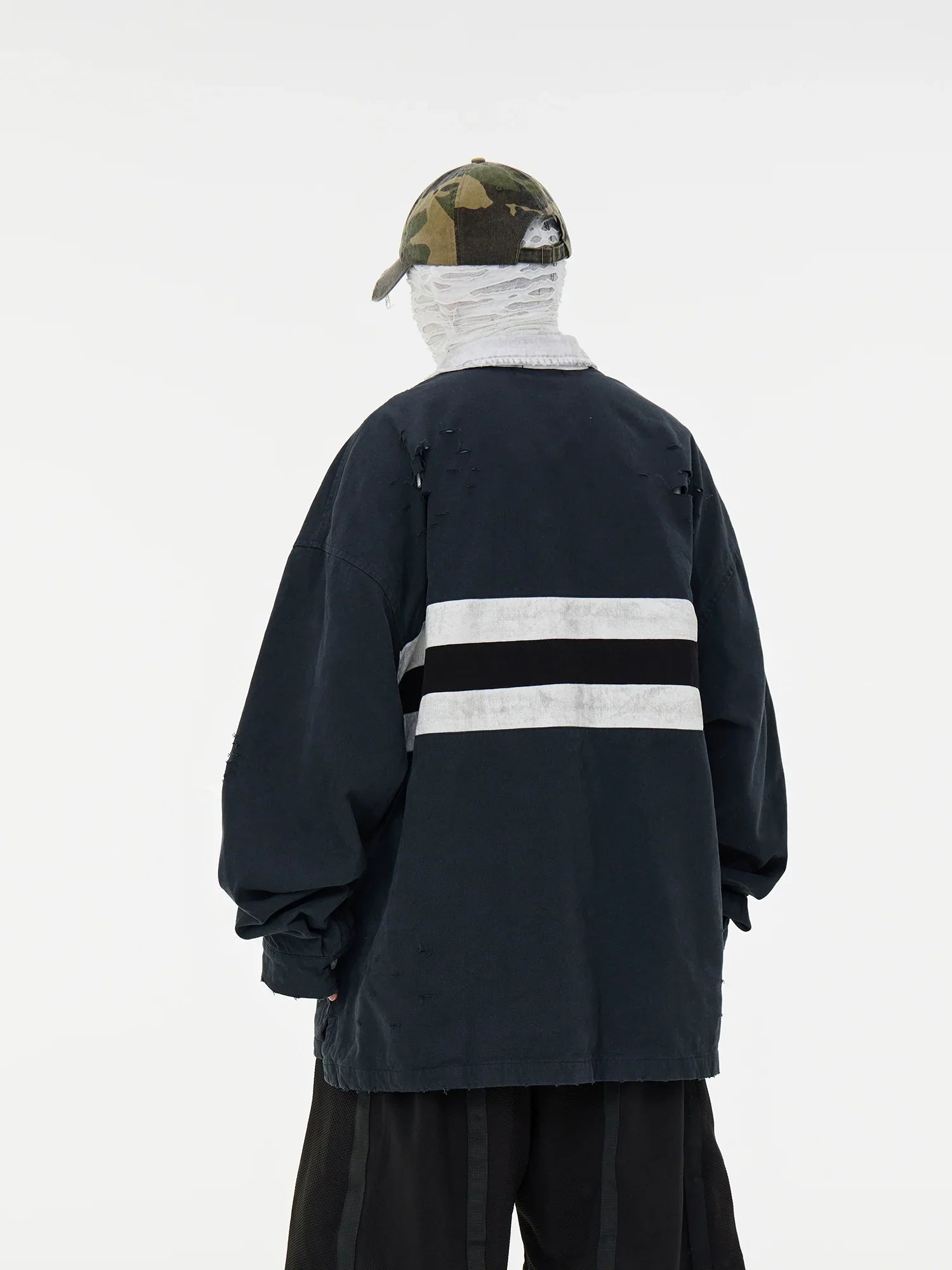 Distressed Stripe Varsity Rugby Shirt