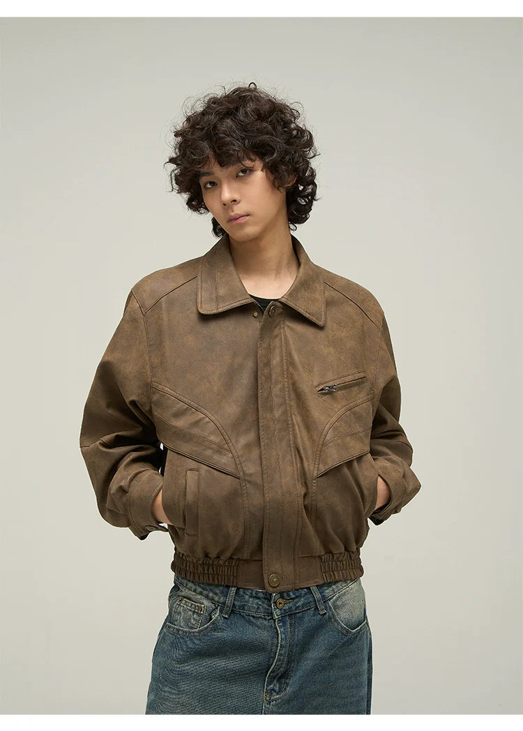 Oversized Classic Faux Leather Jacket