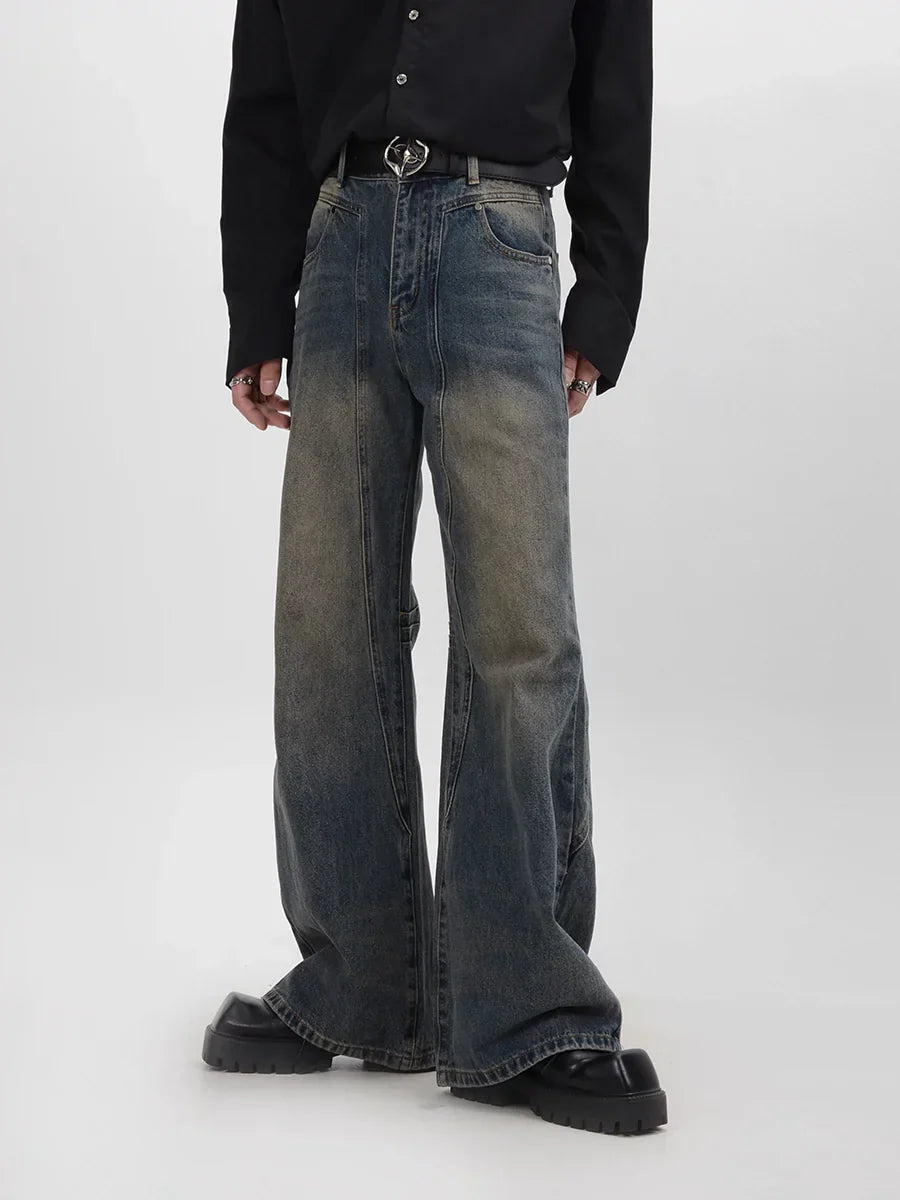 Washed Micro Flare Jeans