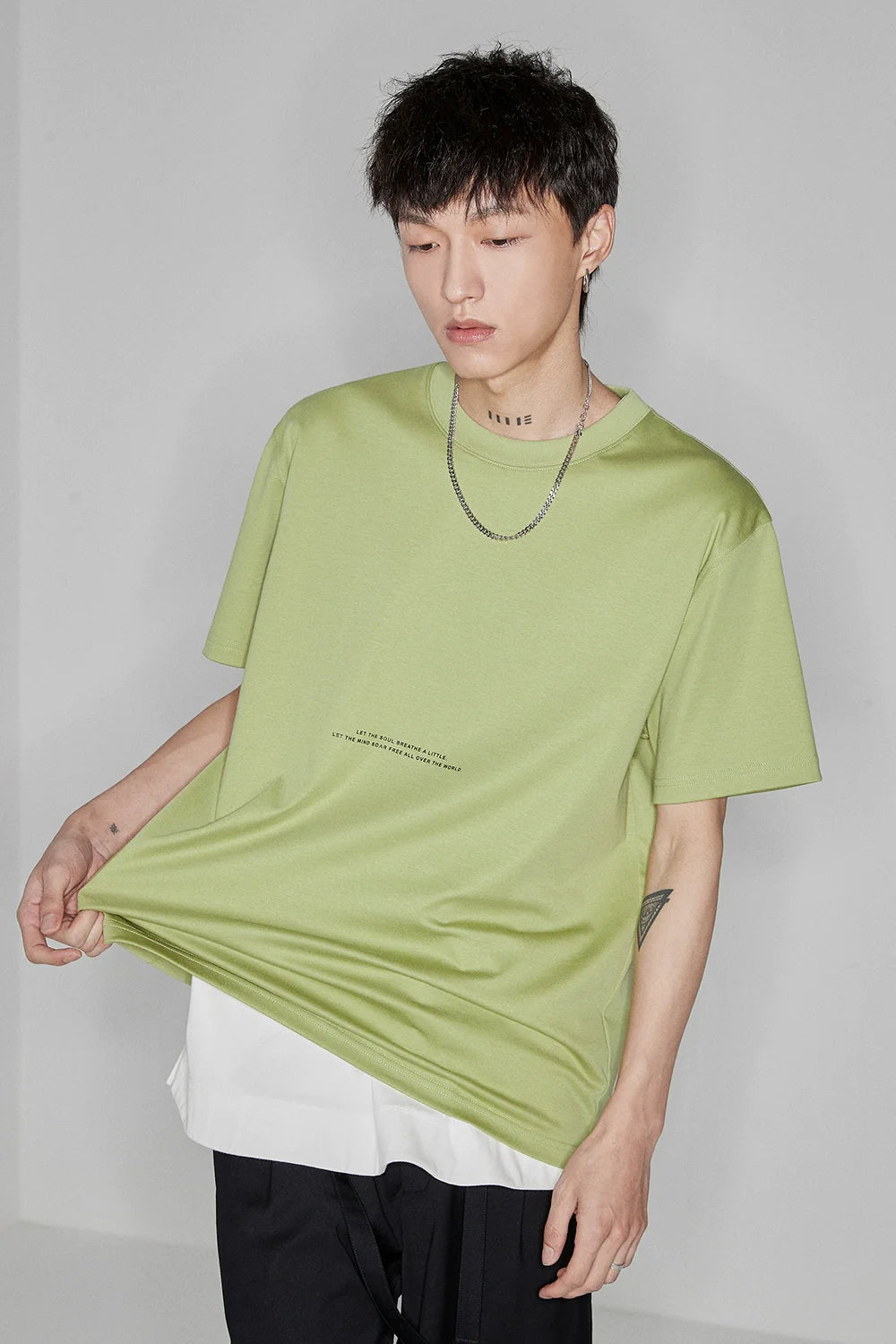 Color Block Letter Print Standard Tee