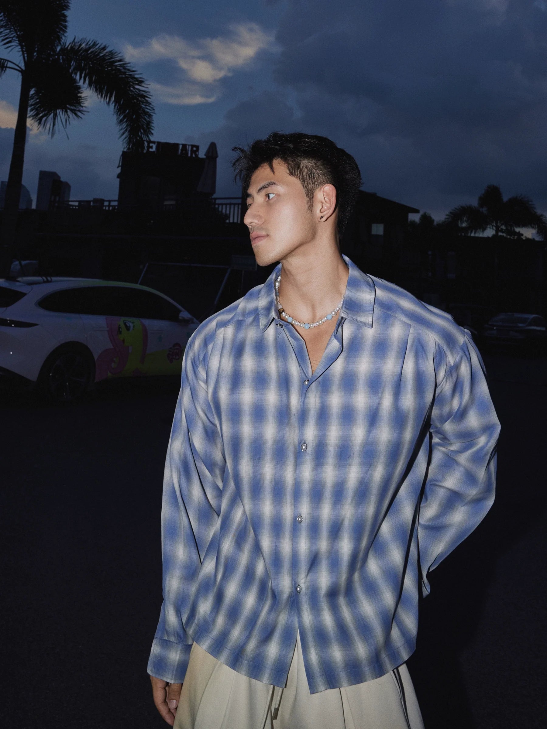 Sky Mist Blue Plaid Shirt