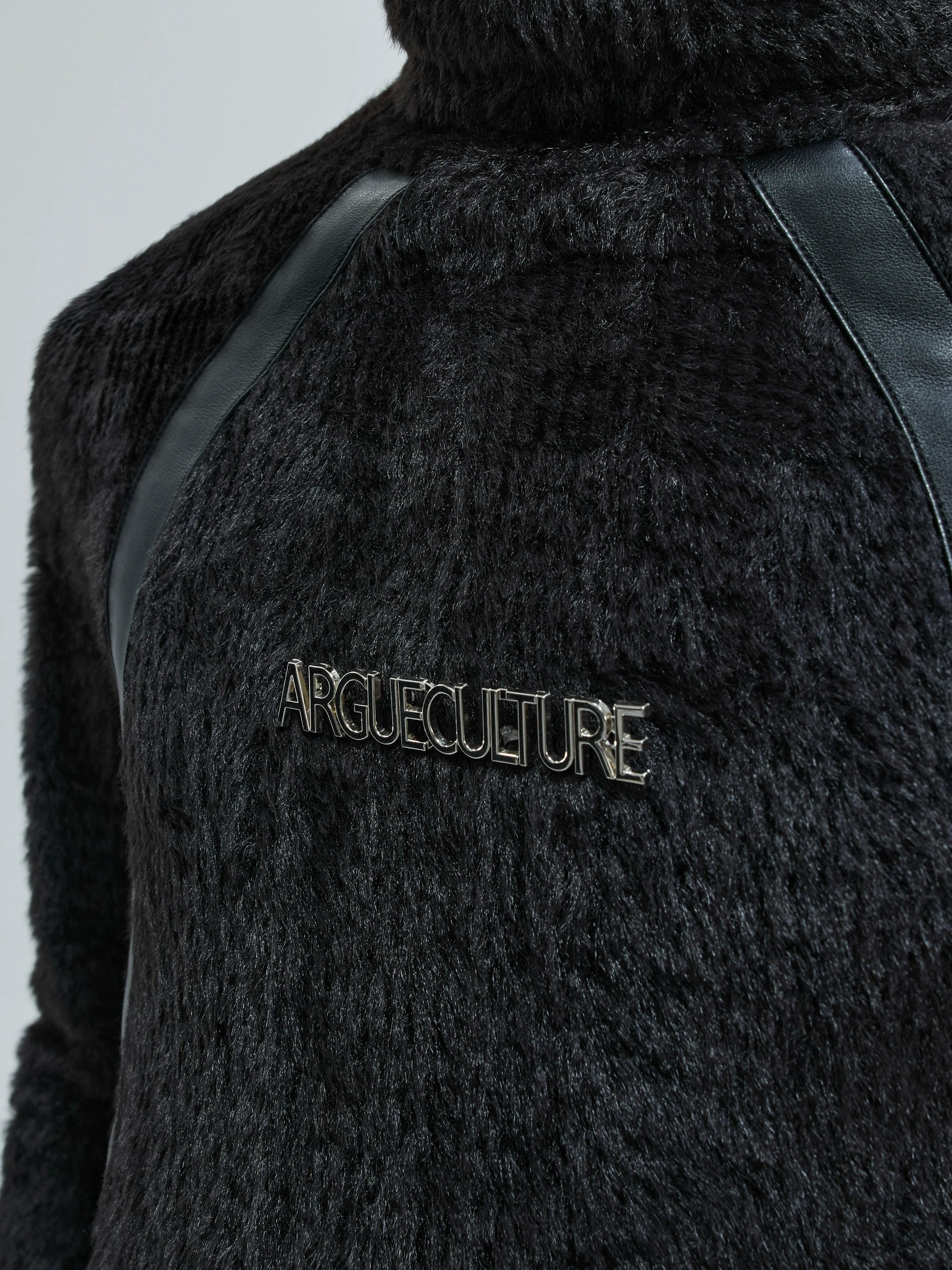 Futurist Texture Panel Turtleneck