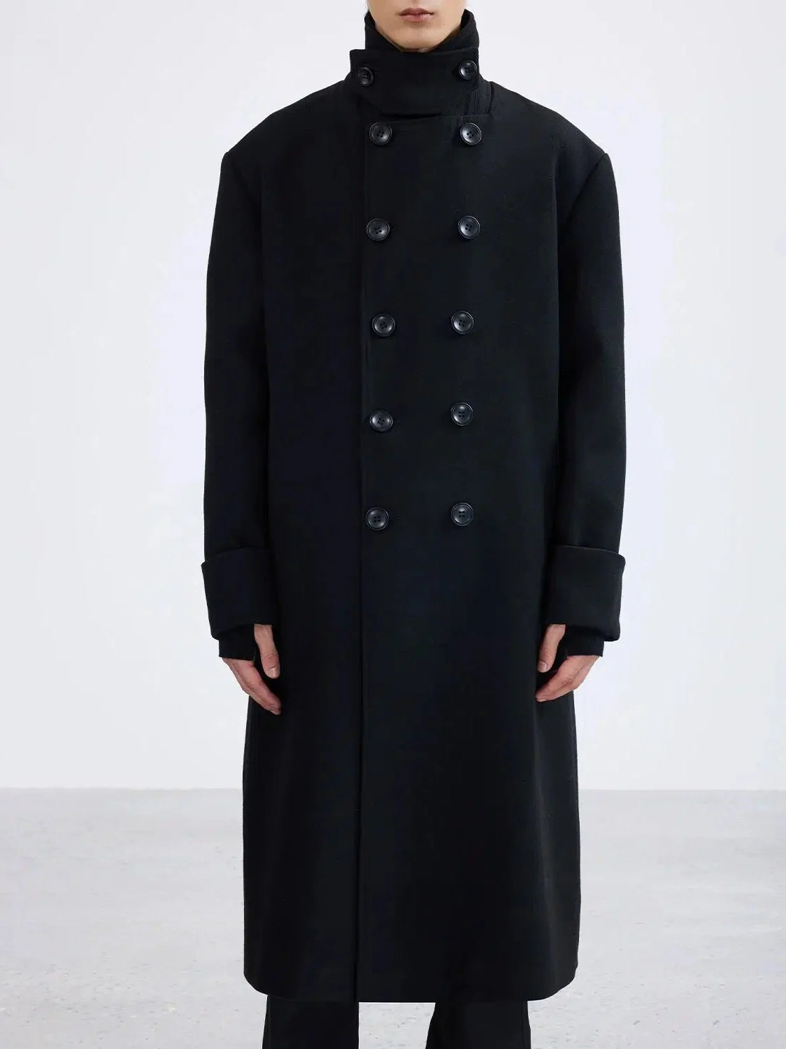 Sleek Buttoned Wool Overcoat - chiclara